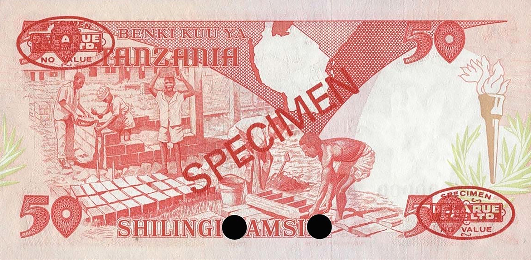  Diagonal red SPECIMEN and DLR oval ovpts; horizontal red SPECIMEN NO # ovpt lower left front; all-zero s/n 