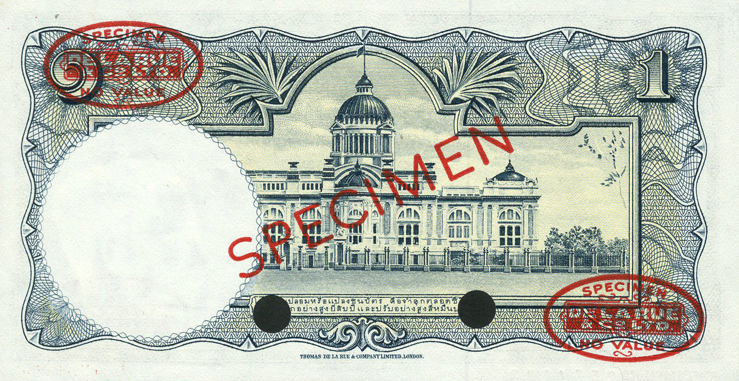  Diagonal red SPECIMEN and DLR oval ovpts front/back; horizontal red SPECIMEN No # ovpt lower left front; all-zero s/n 