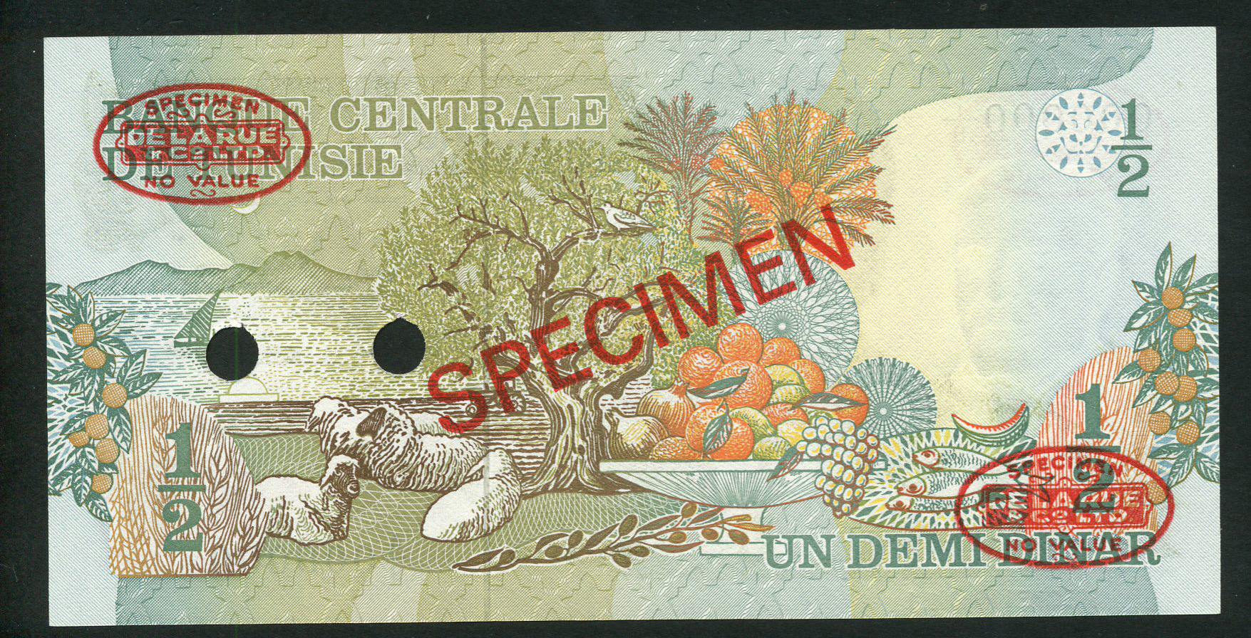  Diagonal red SPECIMEN and DLR oval ovpts; horizontal red SPECIMEN No # ovpt at lower left; all-zero s/n 