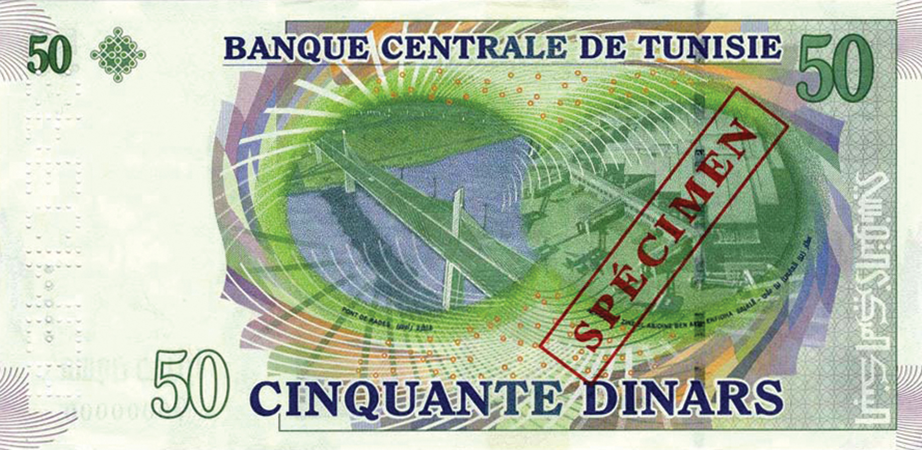  Diagonal red boxed SPÉCIMEN ovpt front/back; horizontal red # ovpt at upper center front; vertical SPECIMEN perf; all-zero s/n 