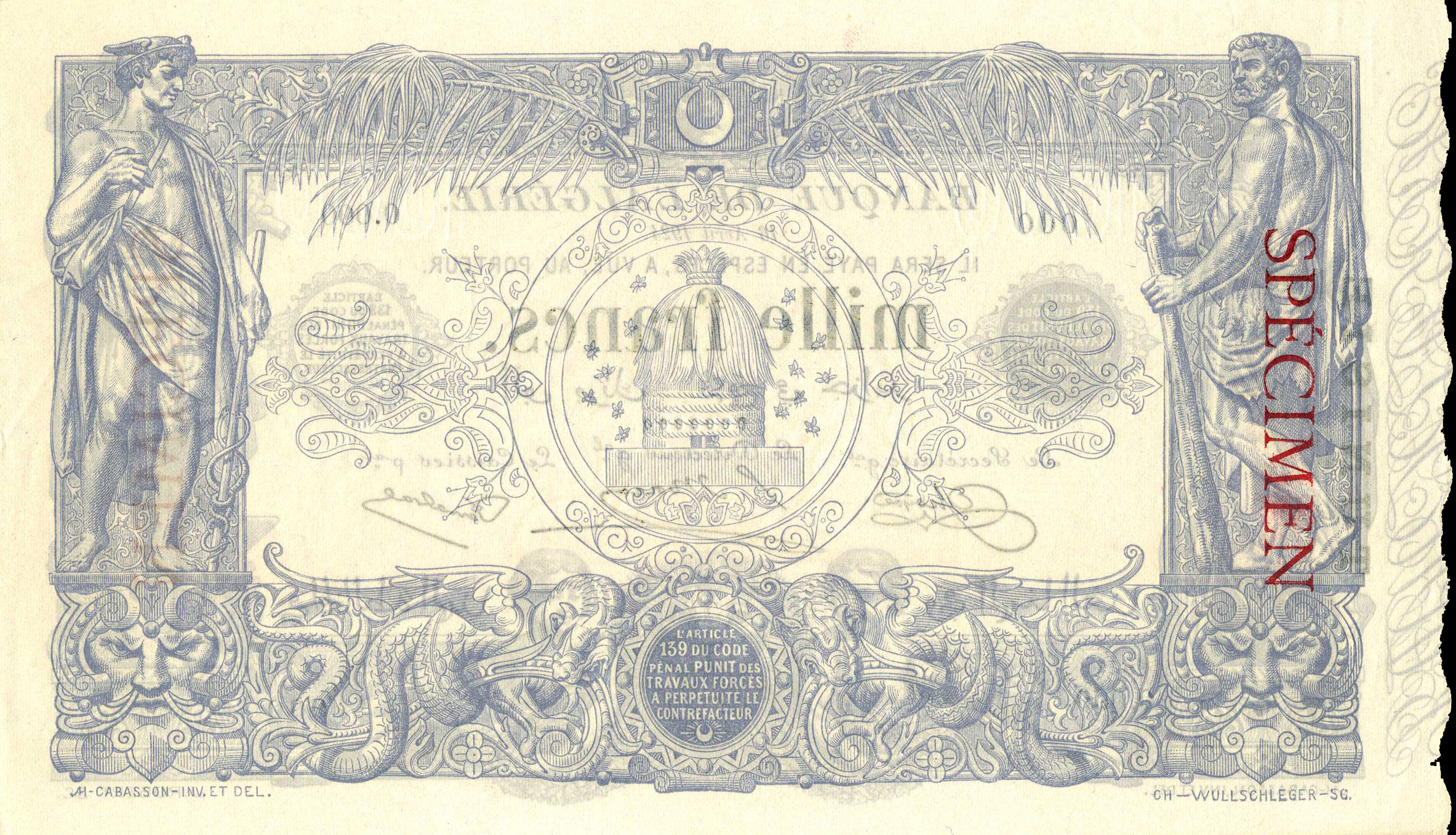  Vertical red SPÉCIMEN ovpt at right 