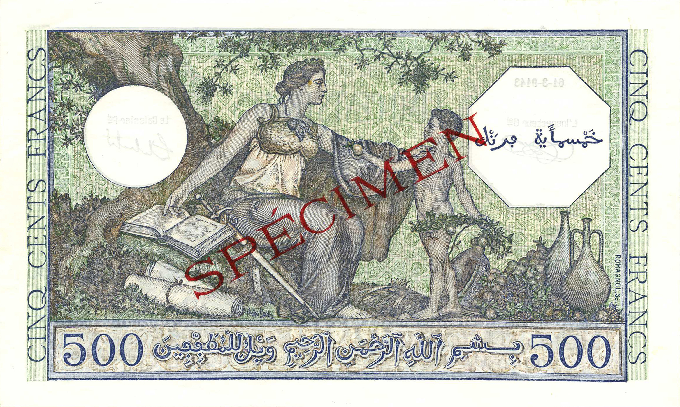  Diagonal red SPÉCIMEN ovpt; dated 61-3-9143 [sic] 