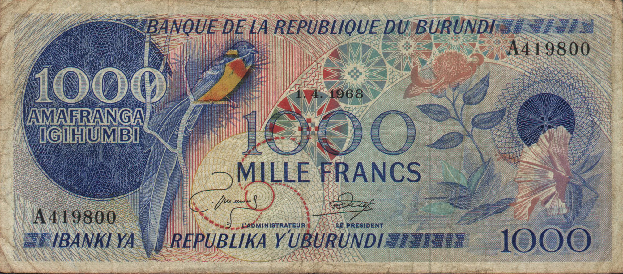  1 4 1968 Sig 1: Unknown/Kidwingira Prefix A 