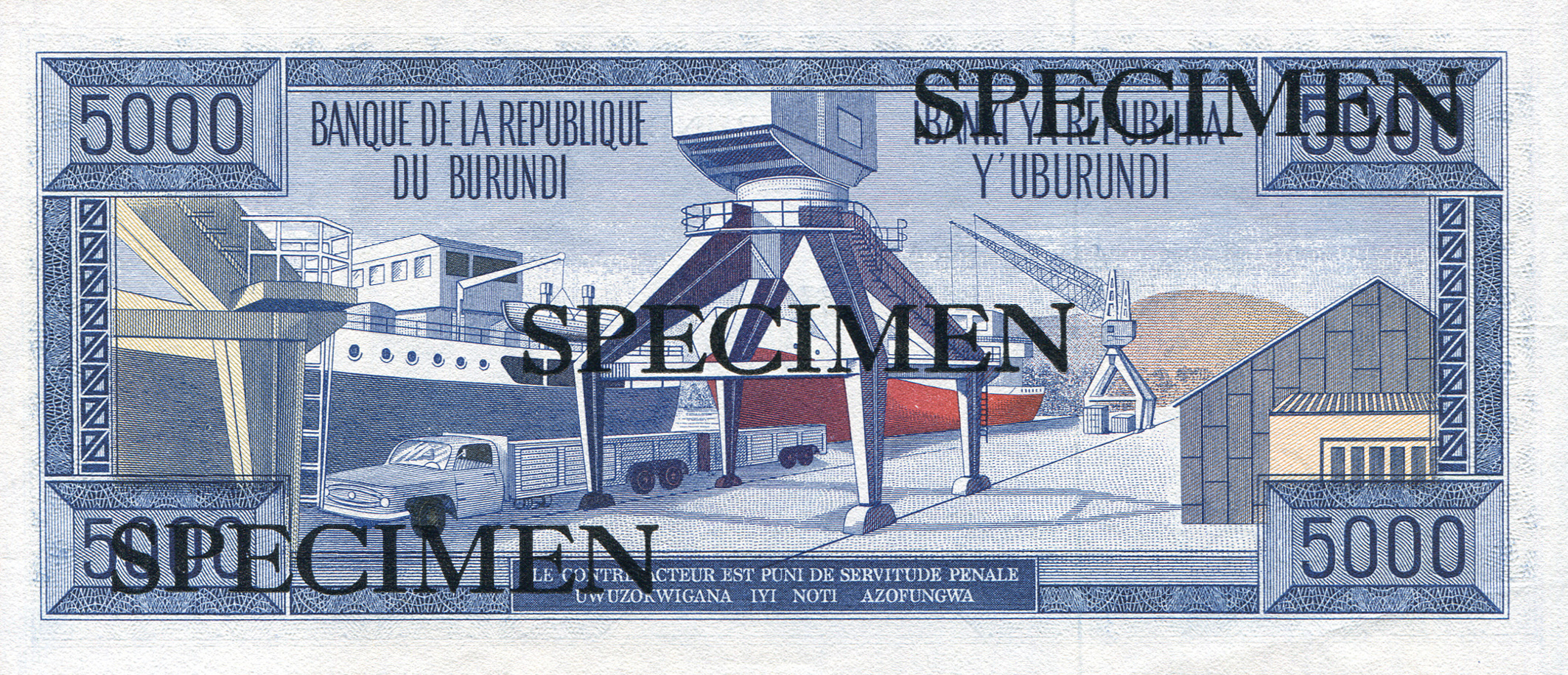  Three horizontal black SPECIMEN ovpts front/back; horizontal red # ovpt upper right front; all-zero s/n 