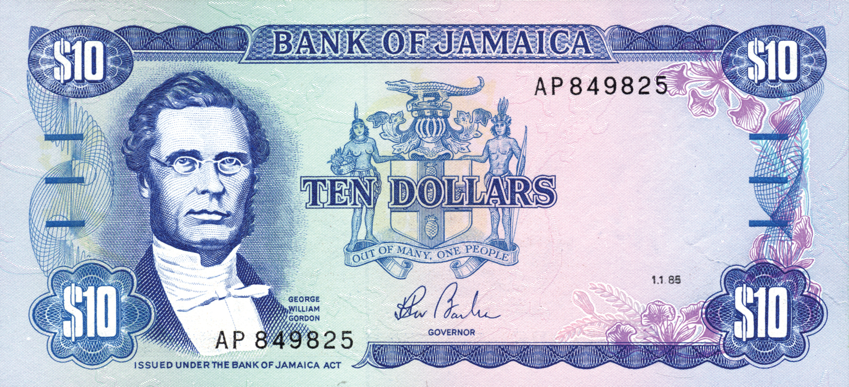  1 1 85 Sig 6: Barber Date in black ink Solid security thread Prefix AA - AP Intro: 29 05 1985 