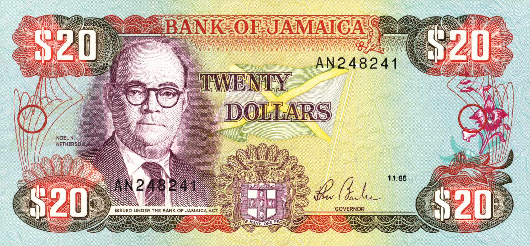  1 1 85 Sig 6: Barber Date in black ink Solid security thread Prefix AA - BE Intro: 29 05 1985 