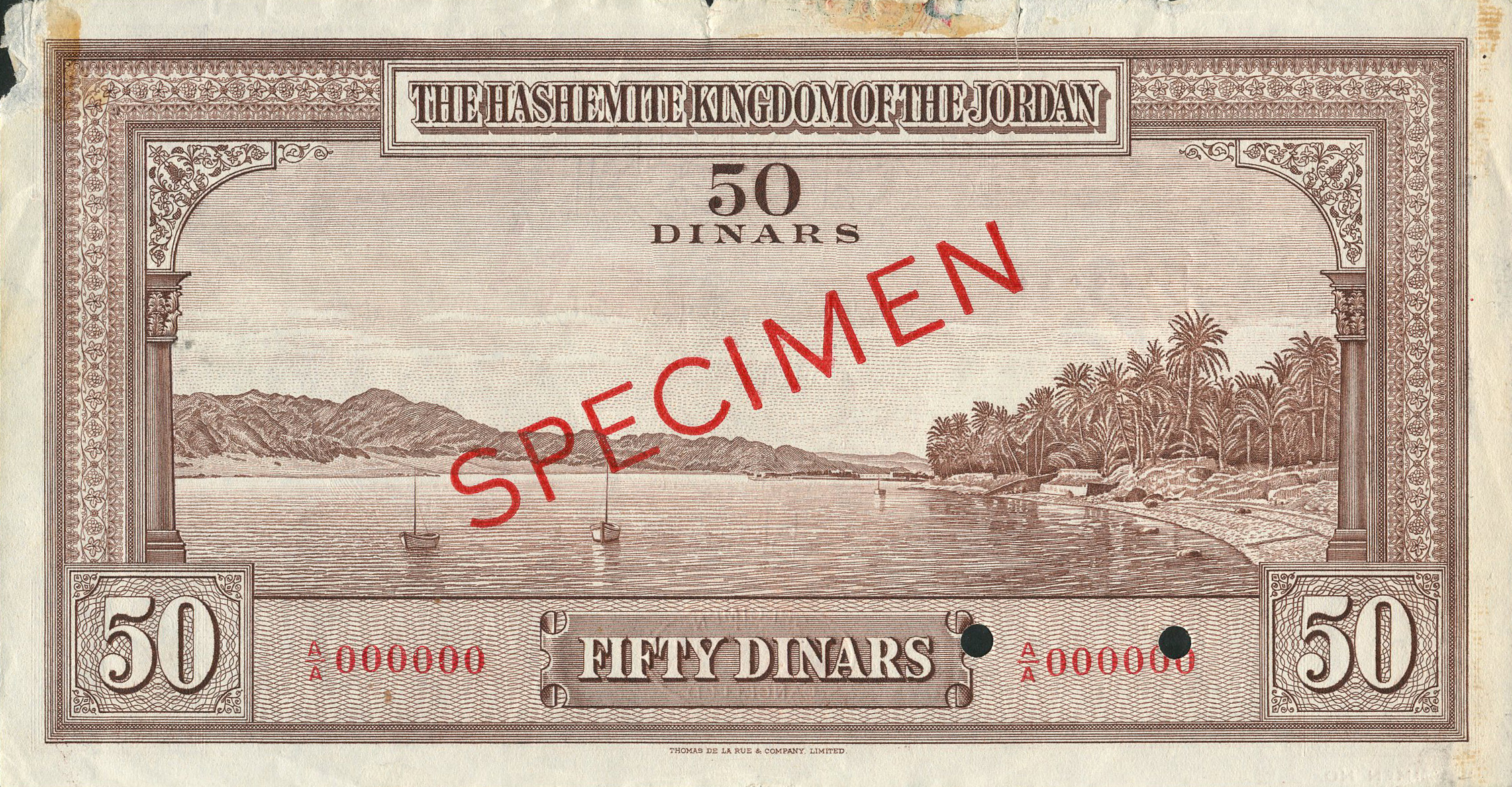 Diagonal red SPECIMEN and DLR oval ovpts; horizontal red SPECIMEN NO # ovpt lower left; all-zero s/n 