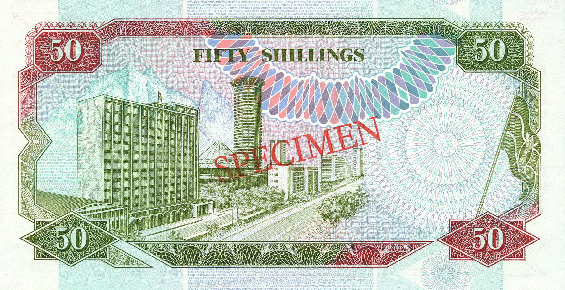  Diagonal red SPECIMEN ovpt front/back; horizontal red # ovpt lower left front; all-zero s/n 