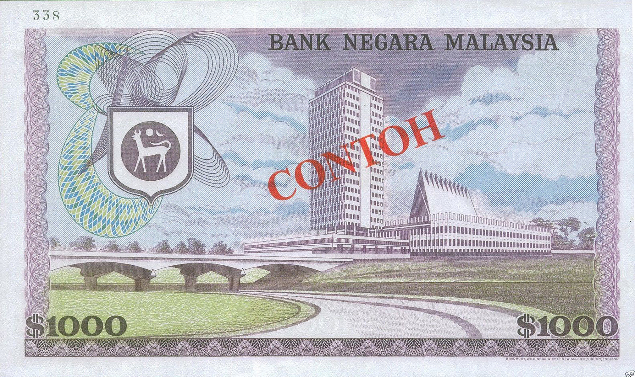  Diagonal red CONTOH ovpt front/back; horizontal red SPECIMEN No # ovpt lower left back; all-zero s/n 