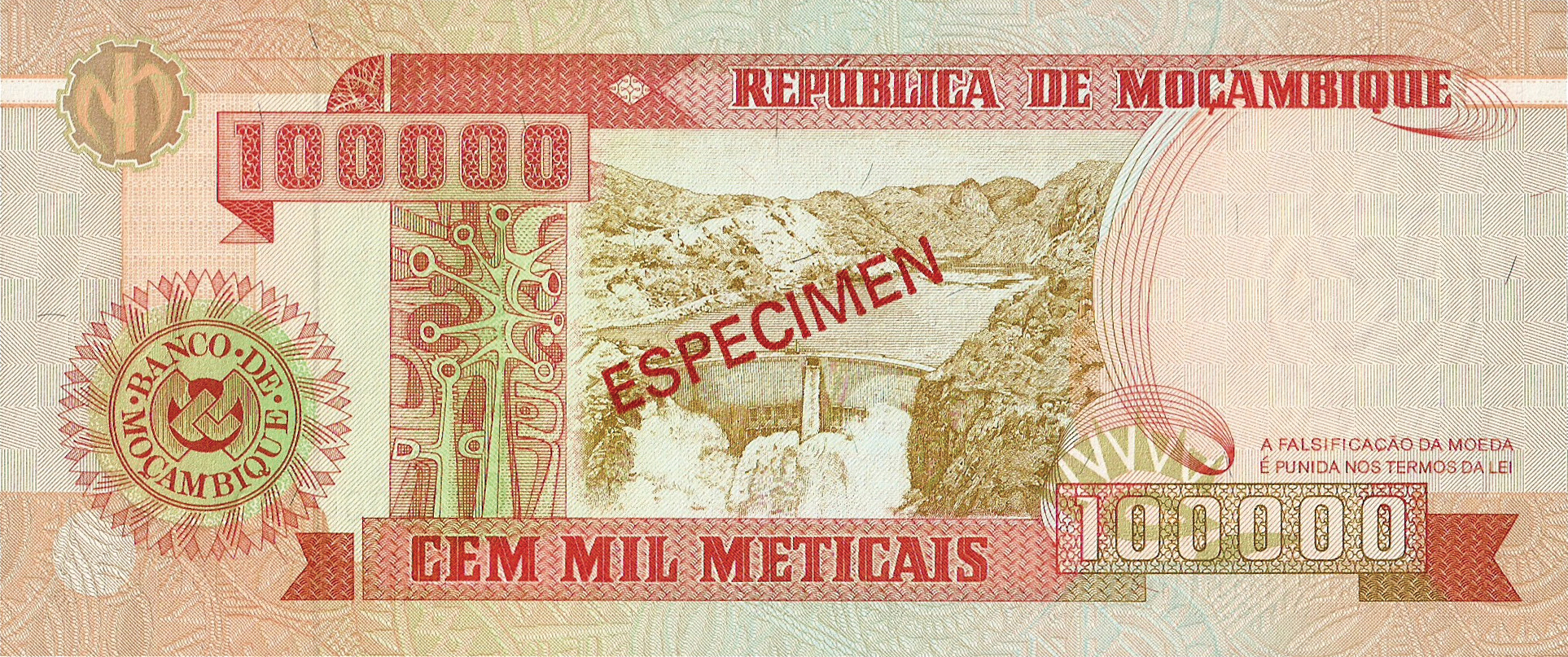  Diagonal red ESPECIMEN ovpt front/back; all-zero s/n 