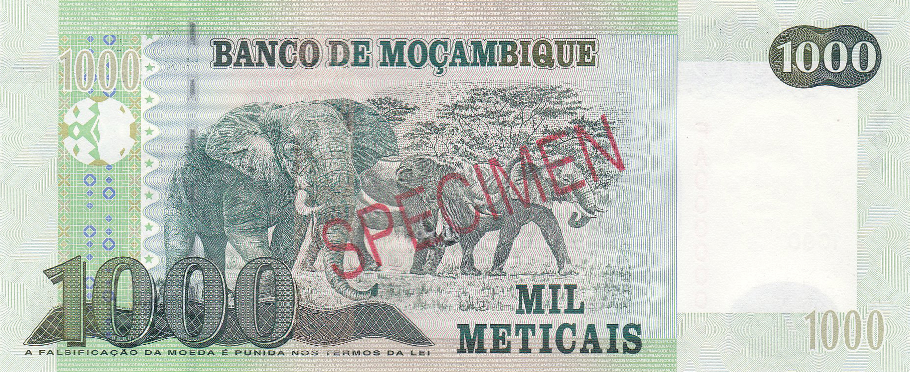  Diagonal red SPECIMEN ovpt front/back; all-zero s/n 