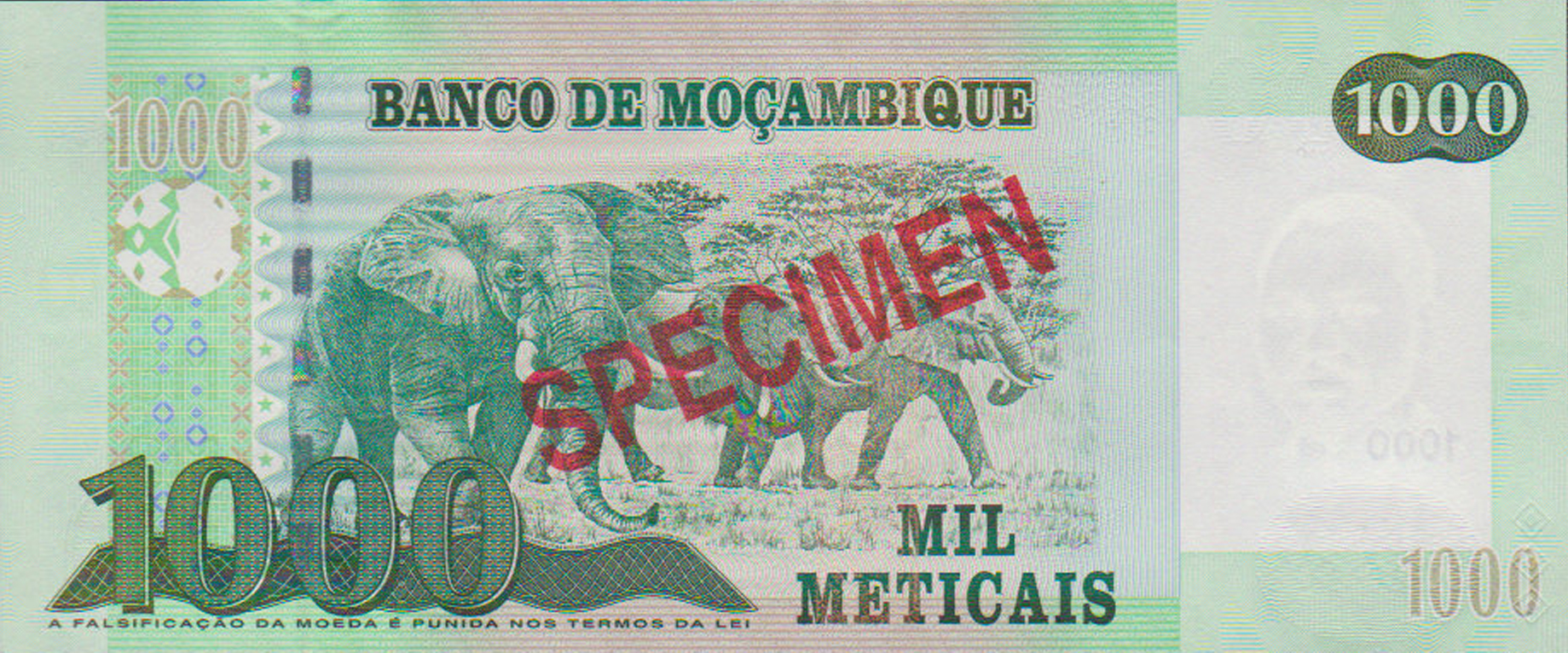  Diagonal red SPECIMEN ovpt front/back; horizontal red # ovpt lower right front; all-zero s/n 