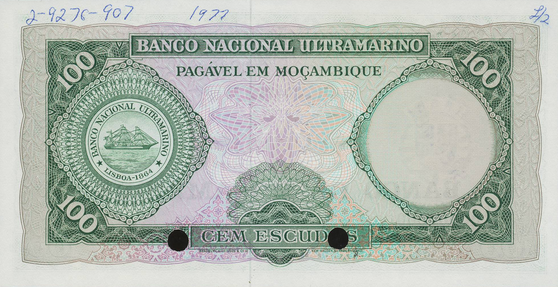  Two diagonal black SPECIMEN ovpts front; all-zero s/n 