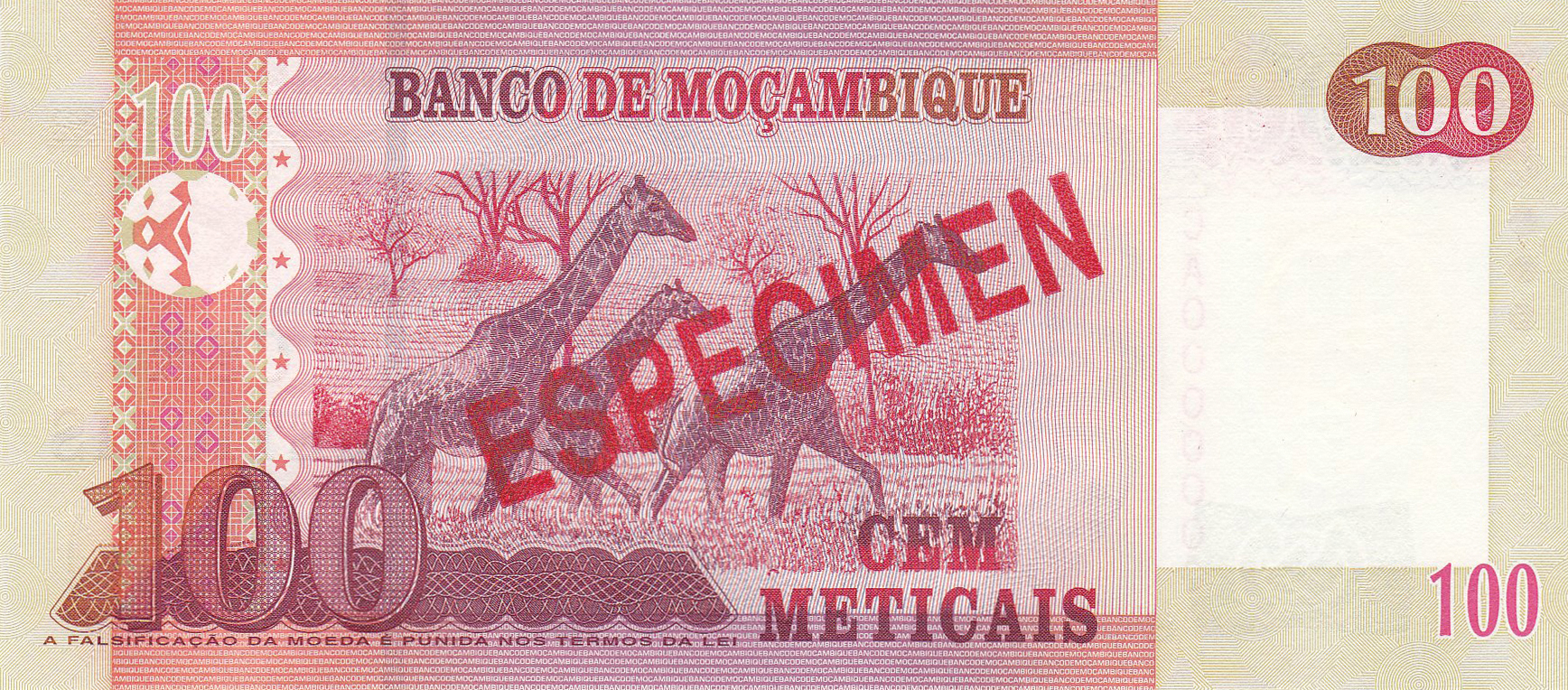  Diagonal red ESPECIMEN ovpt front/back; all-zero s/n 