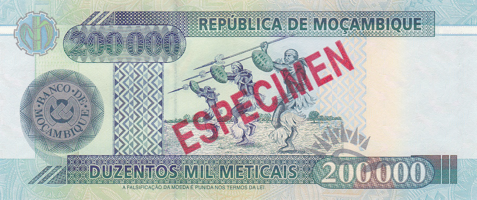  Diagonal red ESPECIMEN ovpt front/back; all-zero s/n 