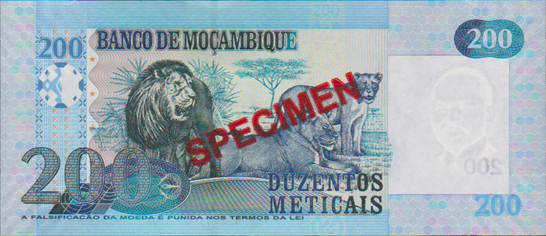  Diagonal red SPECIMEN ovpt front/back; horizontal red # ovpt lower left front; all-zero s/n 