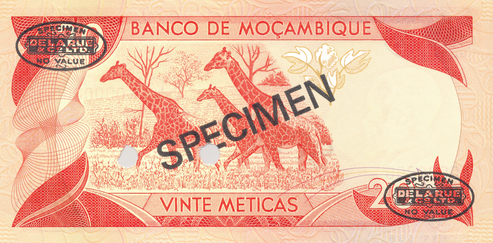  Diagonal black SPECIMEN and DLR oval ovpts; horizontal black SPECIMEN NO # ovpt lower left; all-zero s/n 