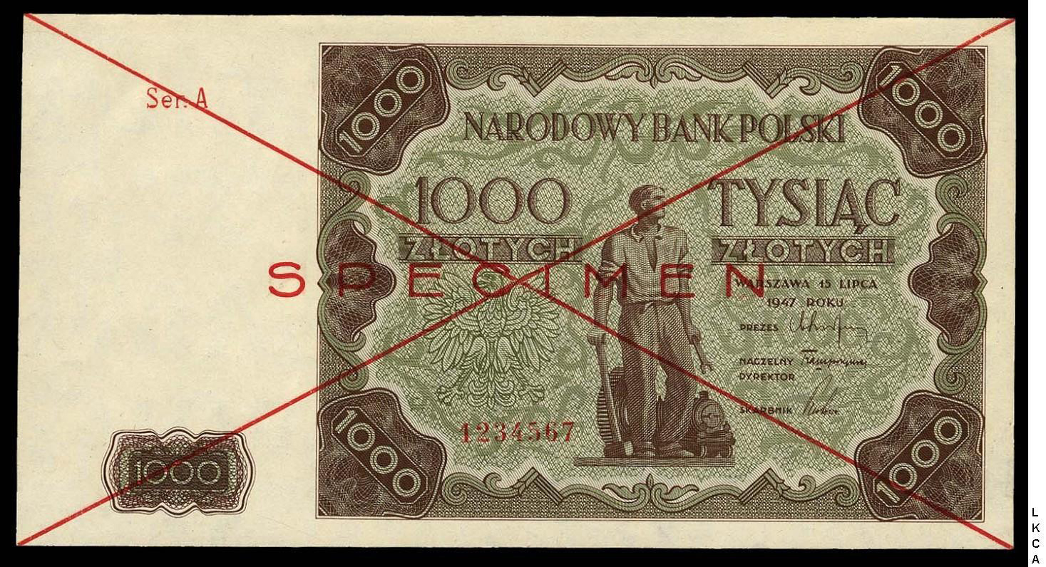  Horizontal red Specimen and large X ovpt front/back; ladder s/n A 1234567 