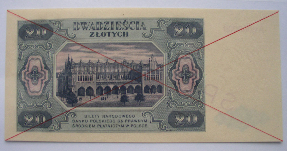  Diagonal red Specimen and large X ovpt front; red large X ovpt back; all-zero s/n 