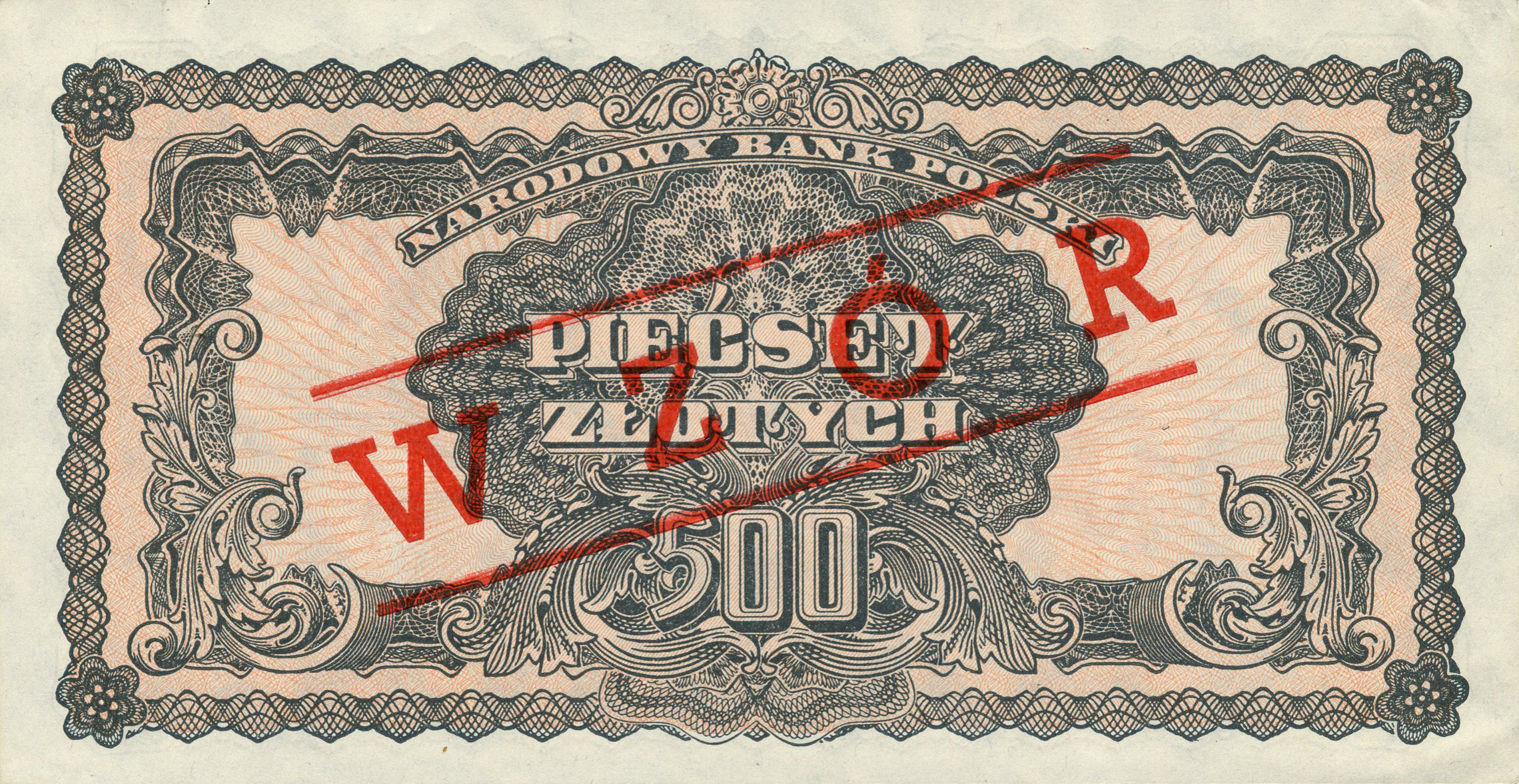  Diagonal red WZÓR ovpt front/back; normal s/n 