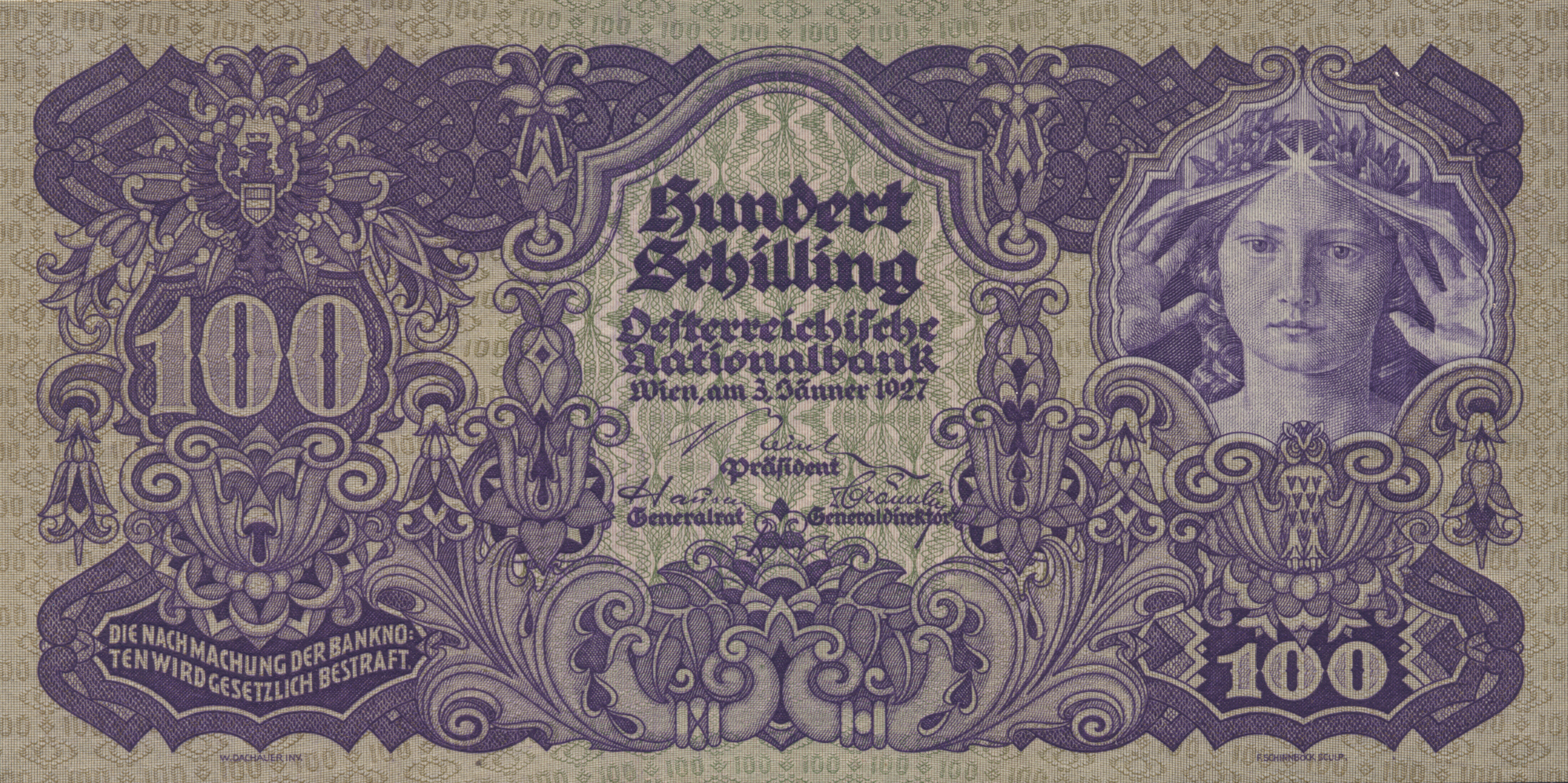  3 Jänner 1927 Sig 12: Hauser/Reisch/Brauneis Series 1013 - 1206 Intro: 05 12 1927 