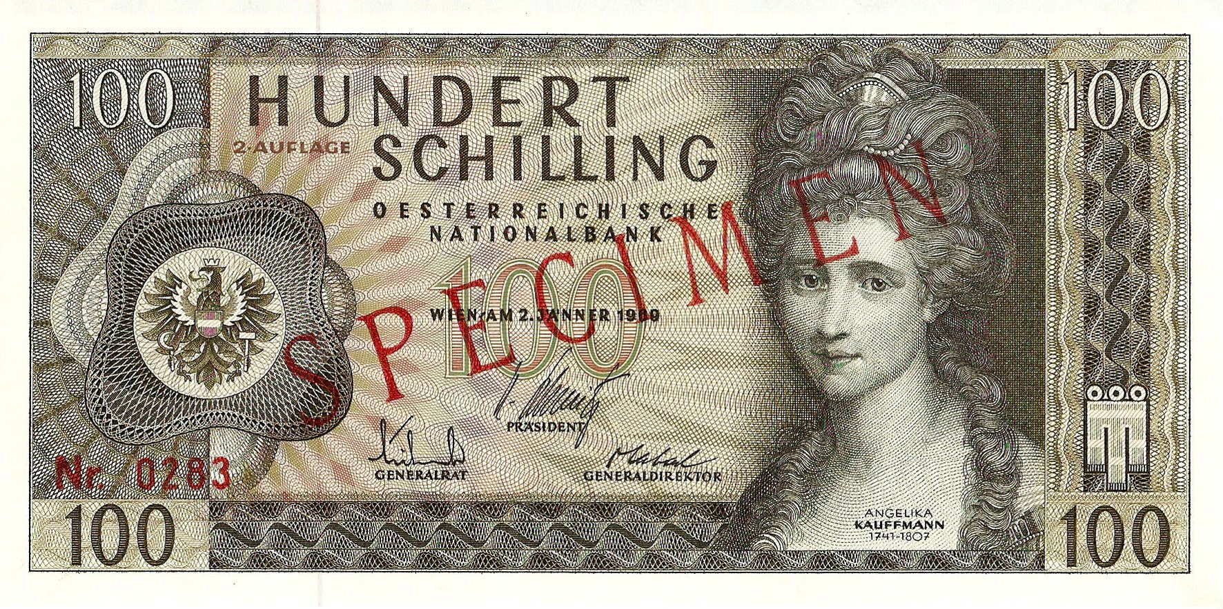  Diagonal red SPECIMEN ovpt front/back; horizontal red Nr # ovpt lower left front; all-zero s/n 