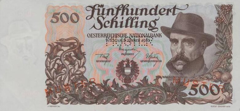  Four diagonal red MUSTER ovpts back; horizontal MUSTER perf; normal s/n 