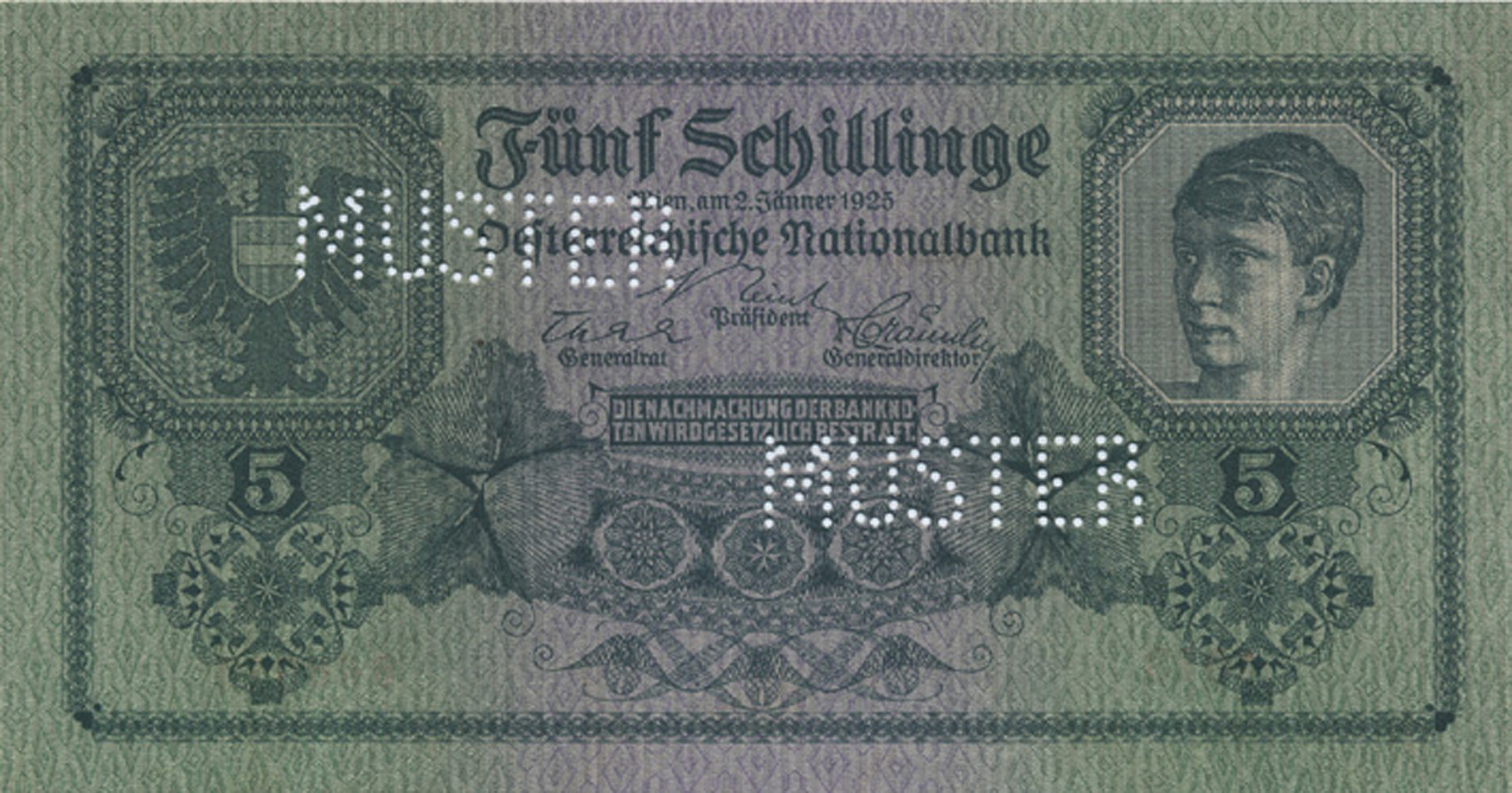  Two horizontal MUSTER perfs; normal s/n 