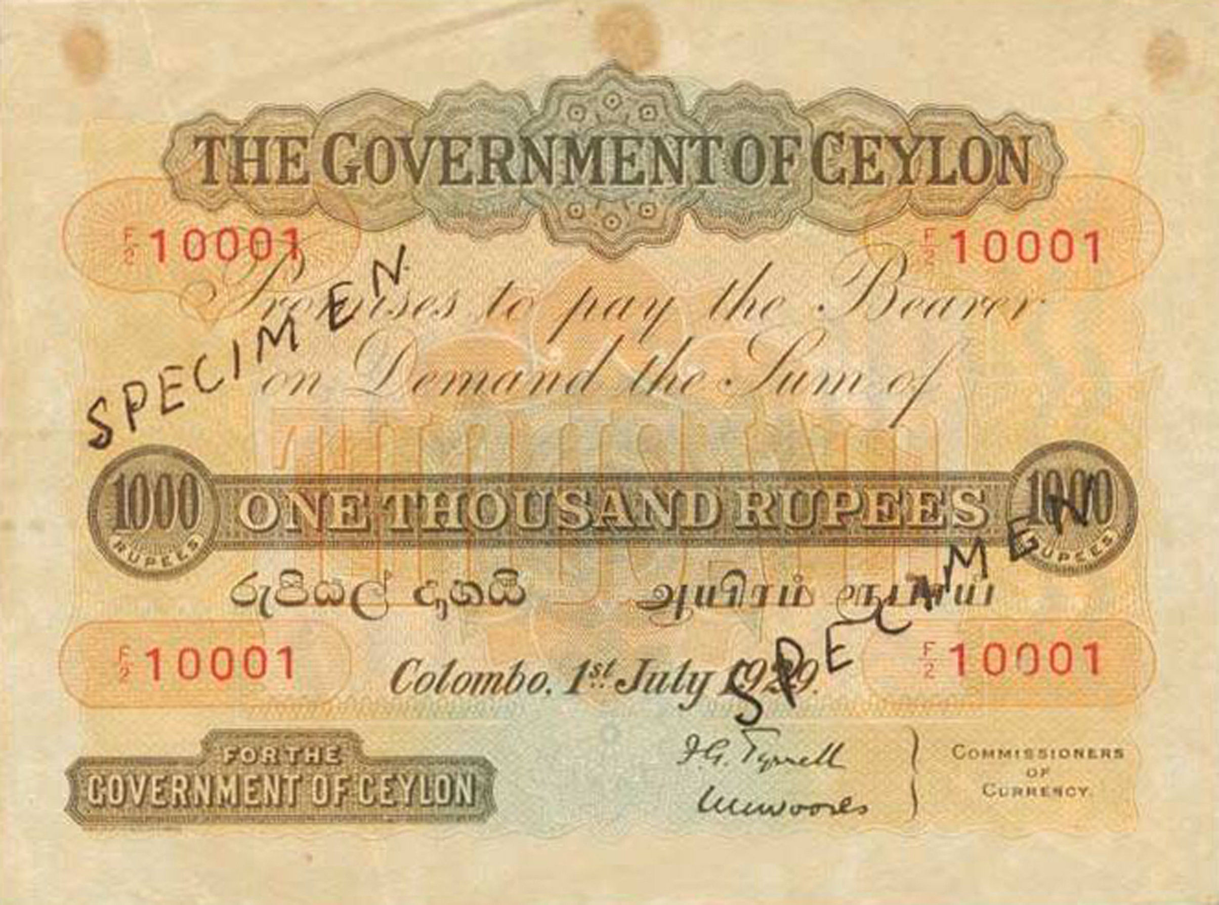  Two handwritten SPECIMEN ovpts; normal s/n 