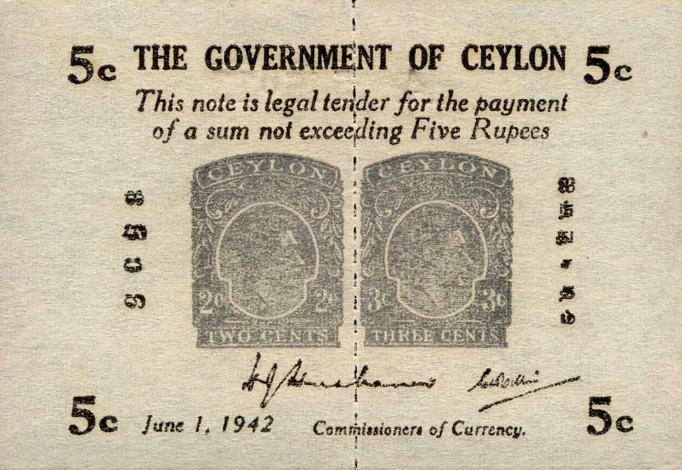  With vertical perfs down center for separating into 2- and 3-cent notes 