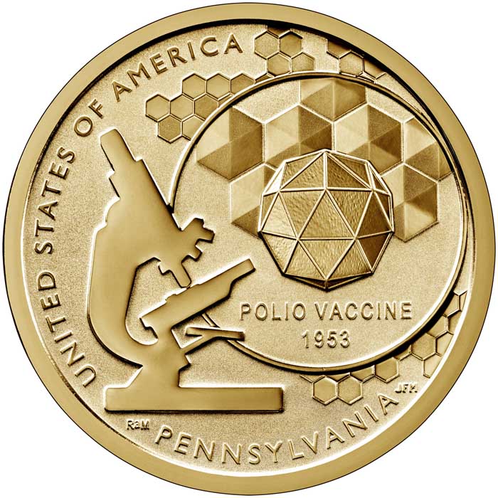 2019-S $1 PA-Polio Vaccine, Reverse Proof PR