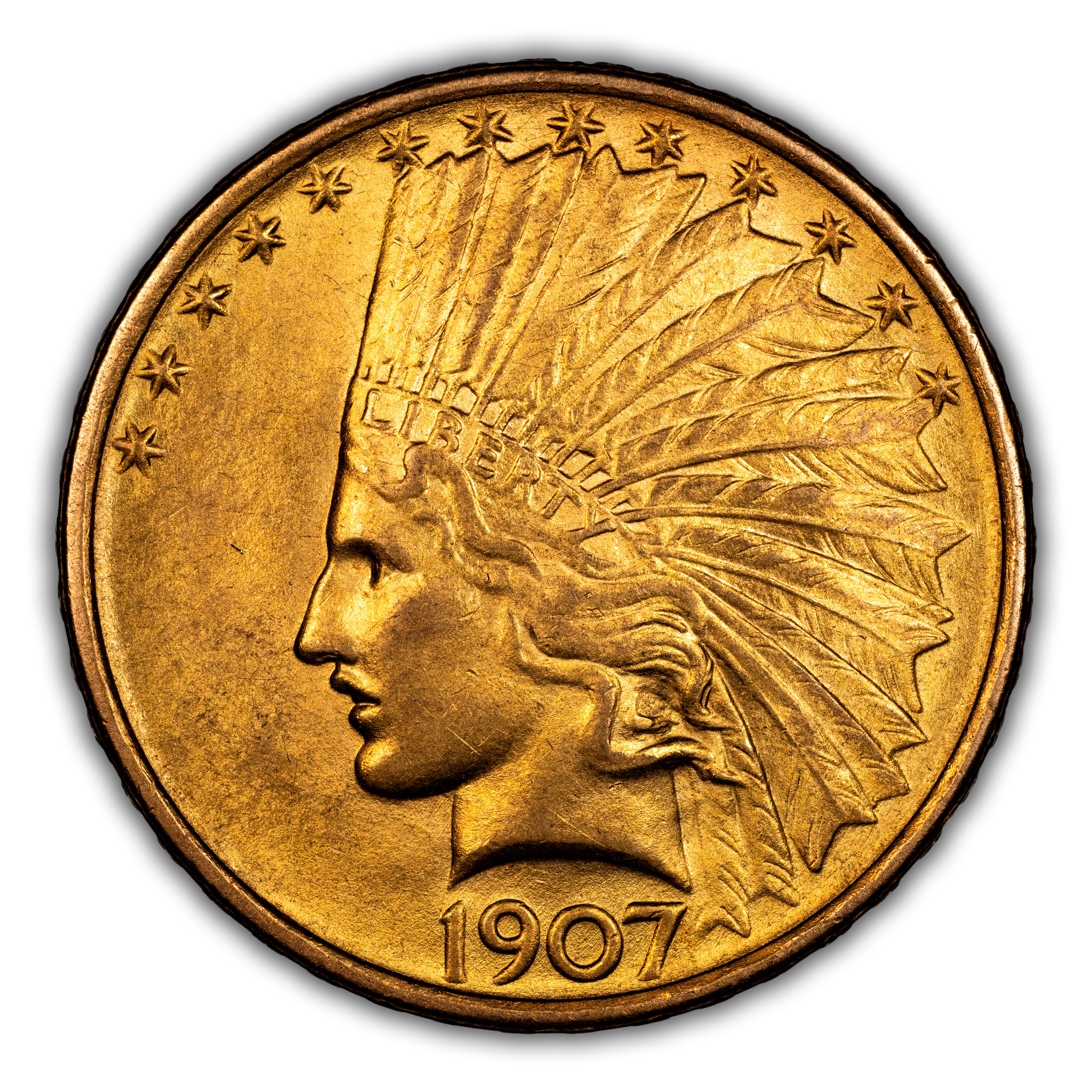 1907 $10 No Motto MS