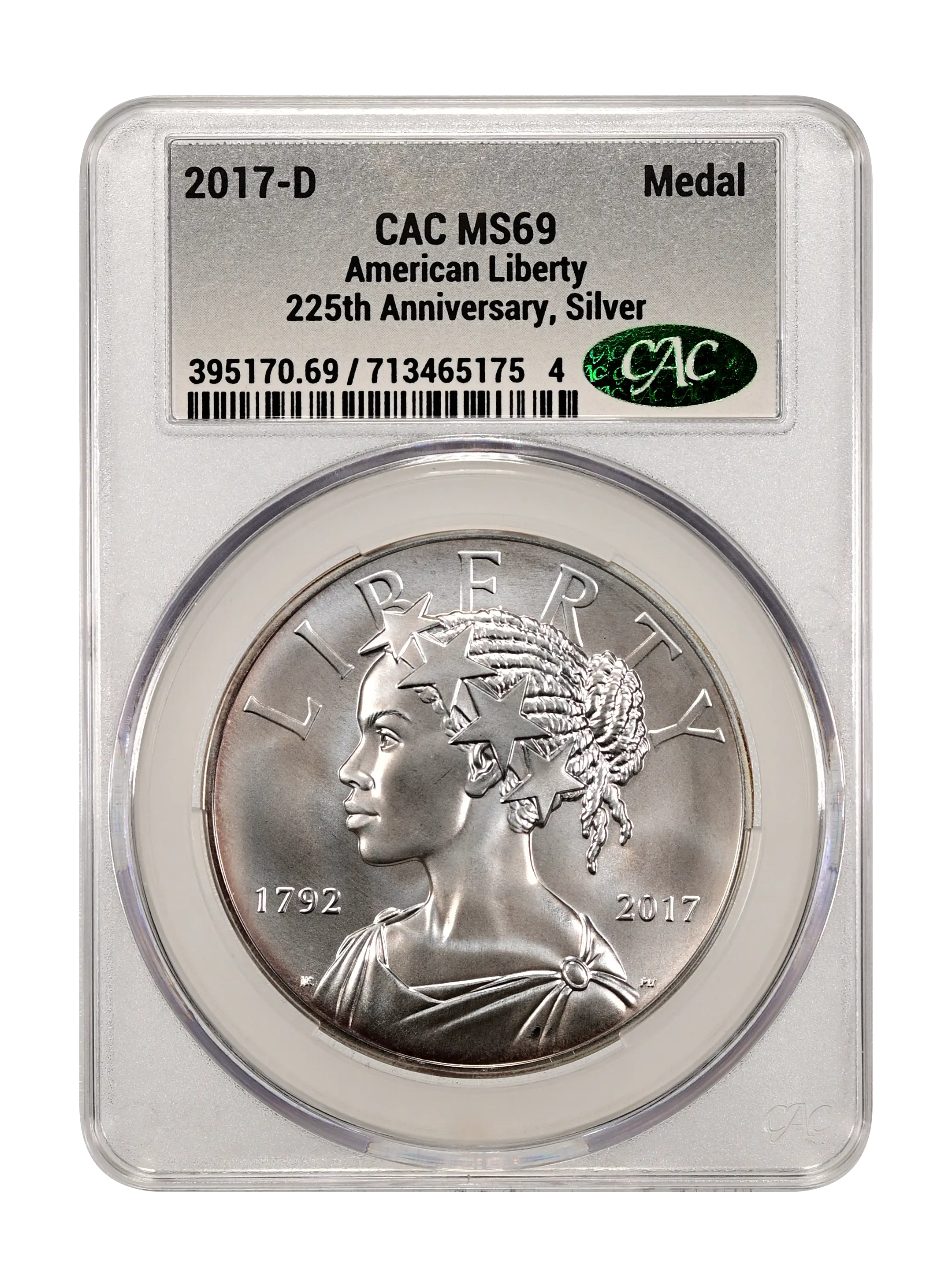 2017-D Medal 1oz Silver, American Liberty, 225th Anniversary MS