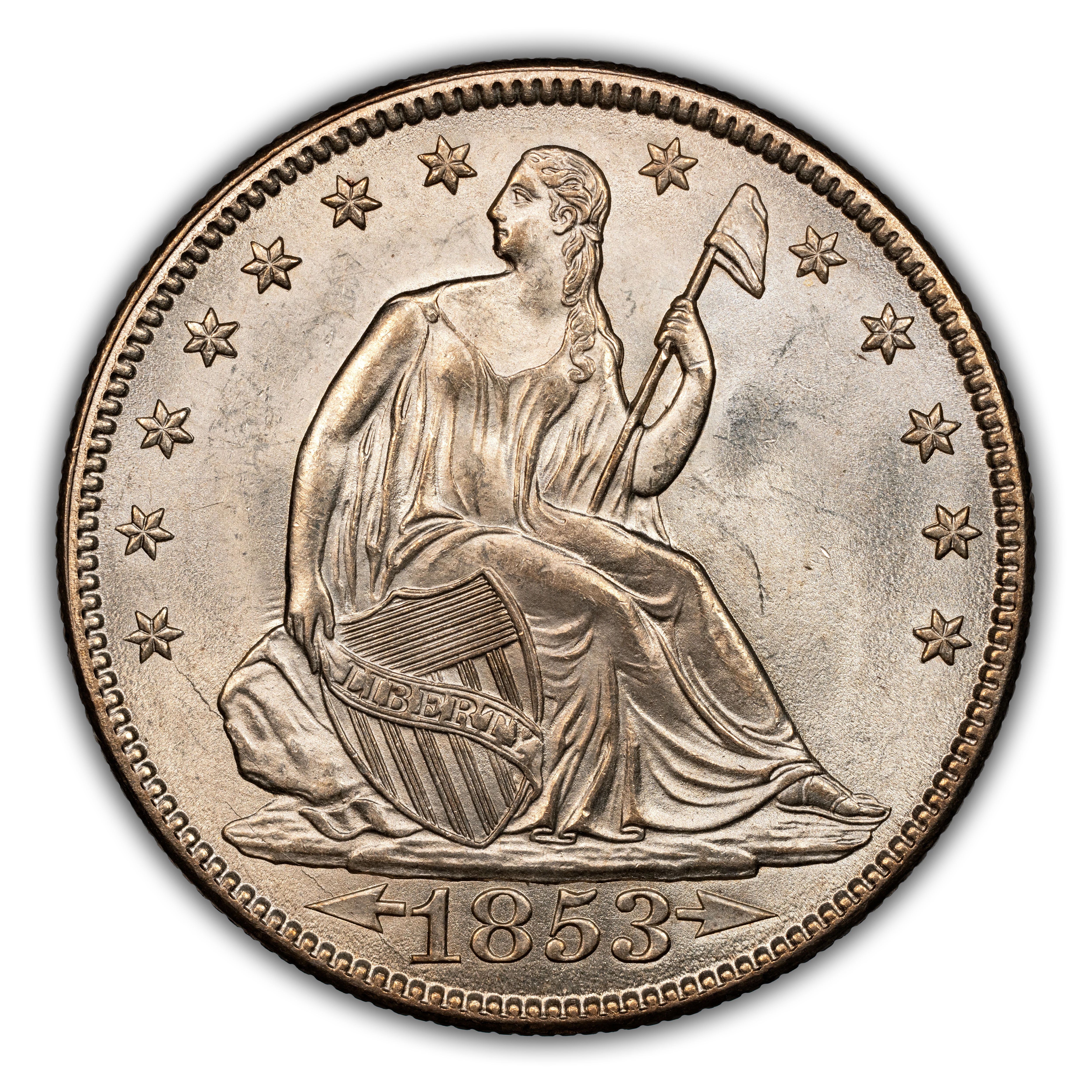 1853 50c Arrows & Rays MS