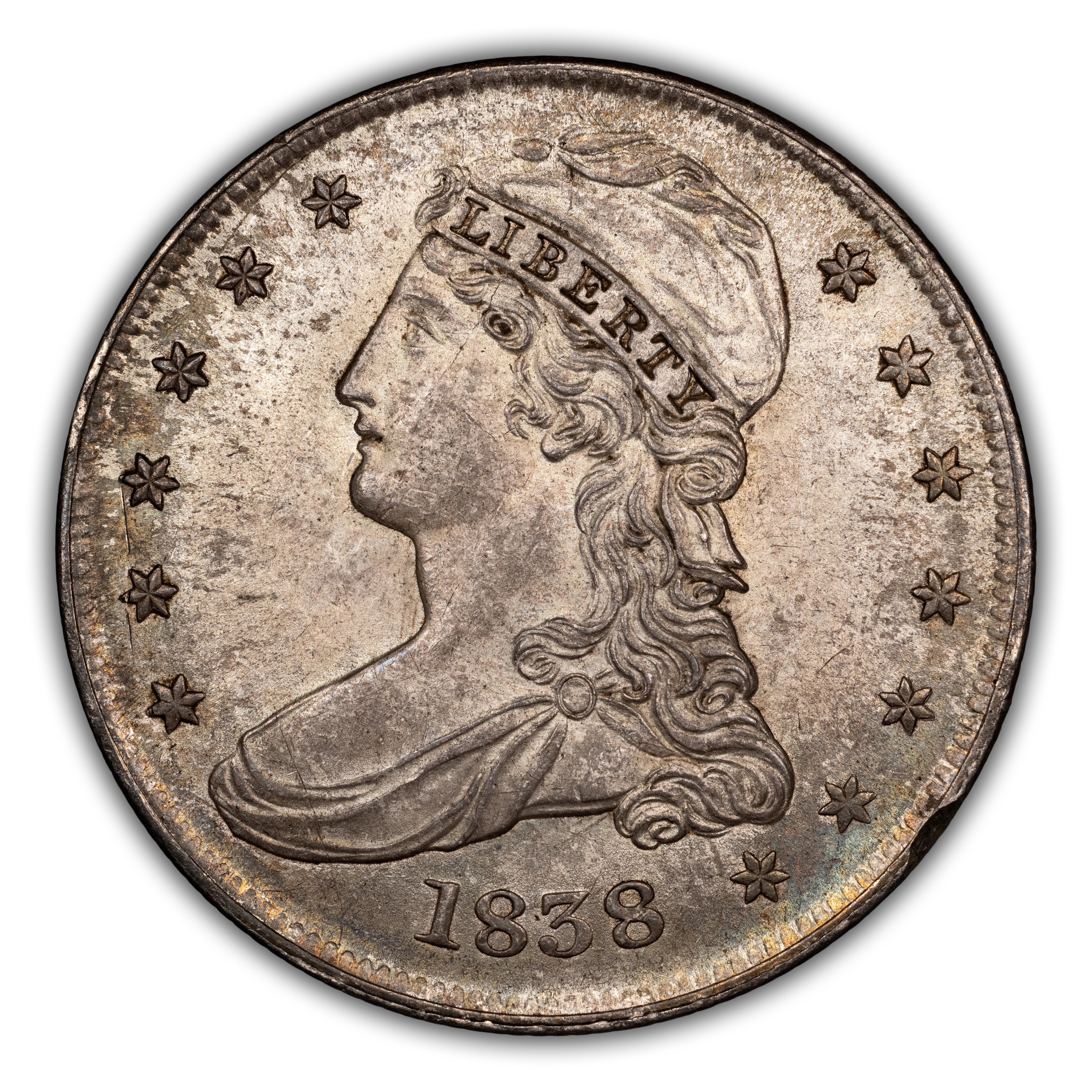 1838 50c Reeded Edge MS