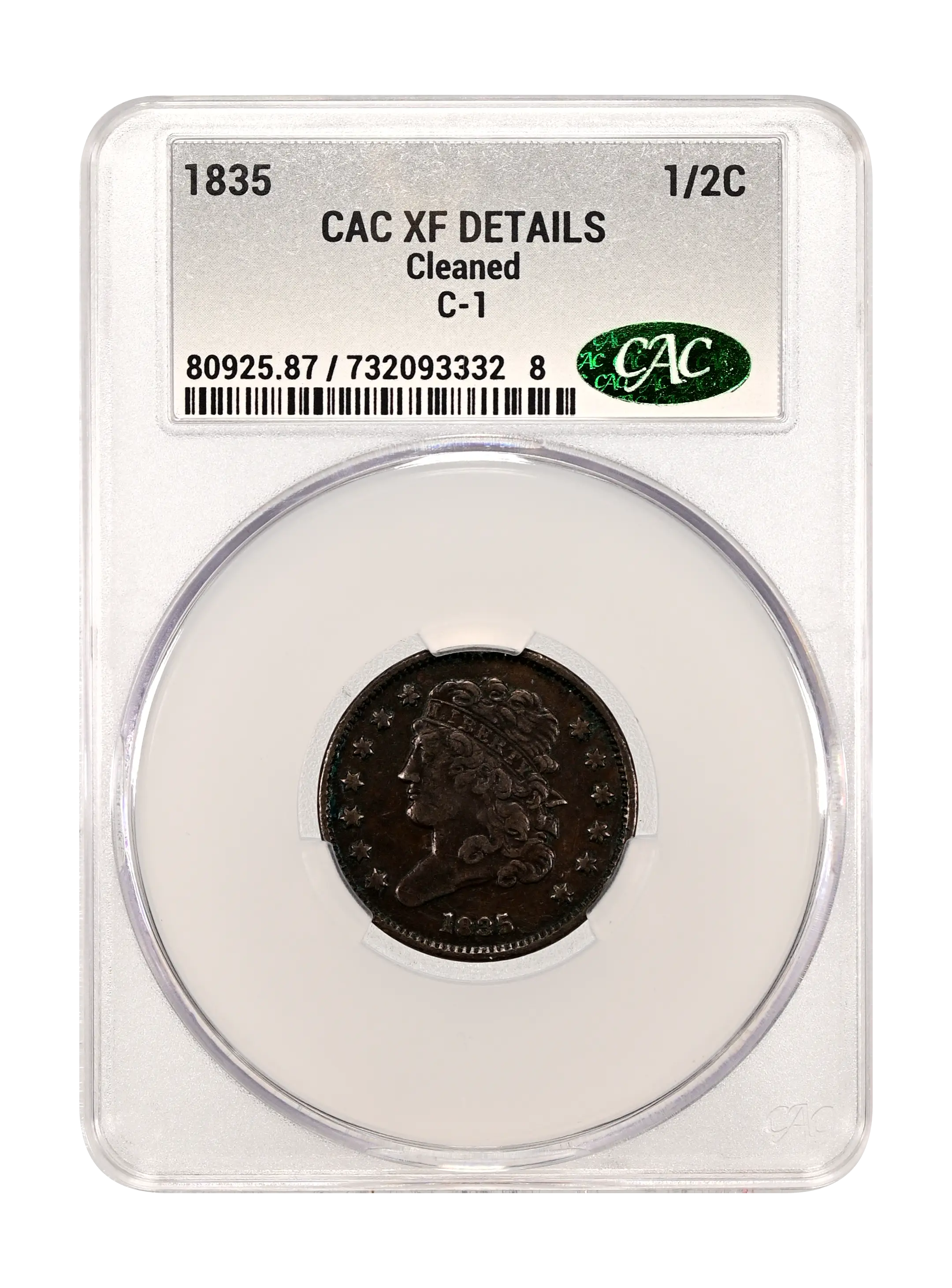 1835 1/2c C-1 MS BN MS61 BN CAC thumbnail 23