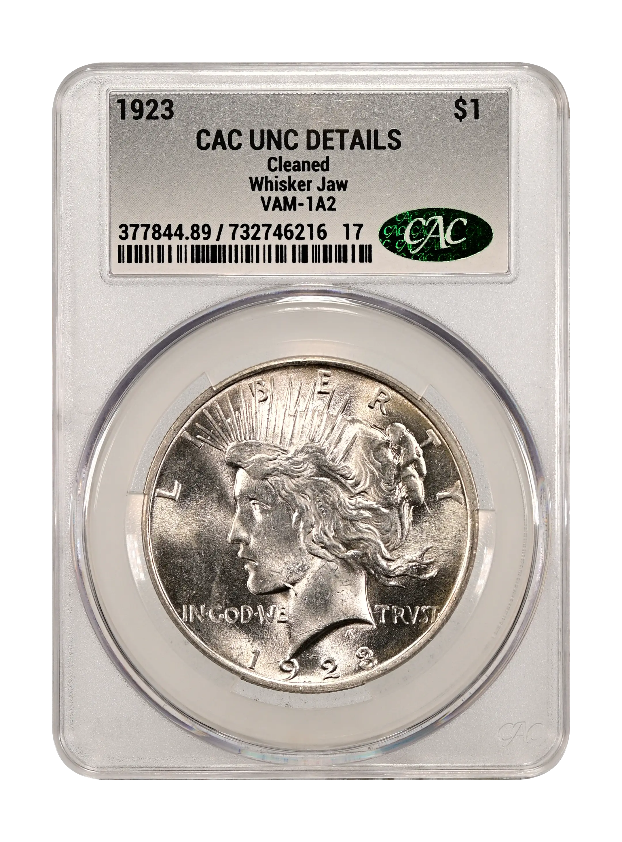 1923 $1 Whisker Jaw, VAM-1A2 MS