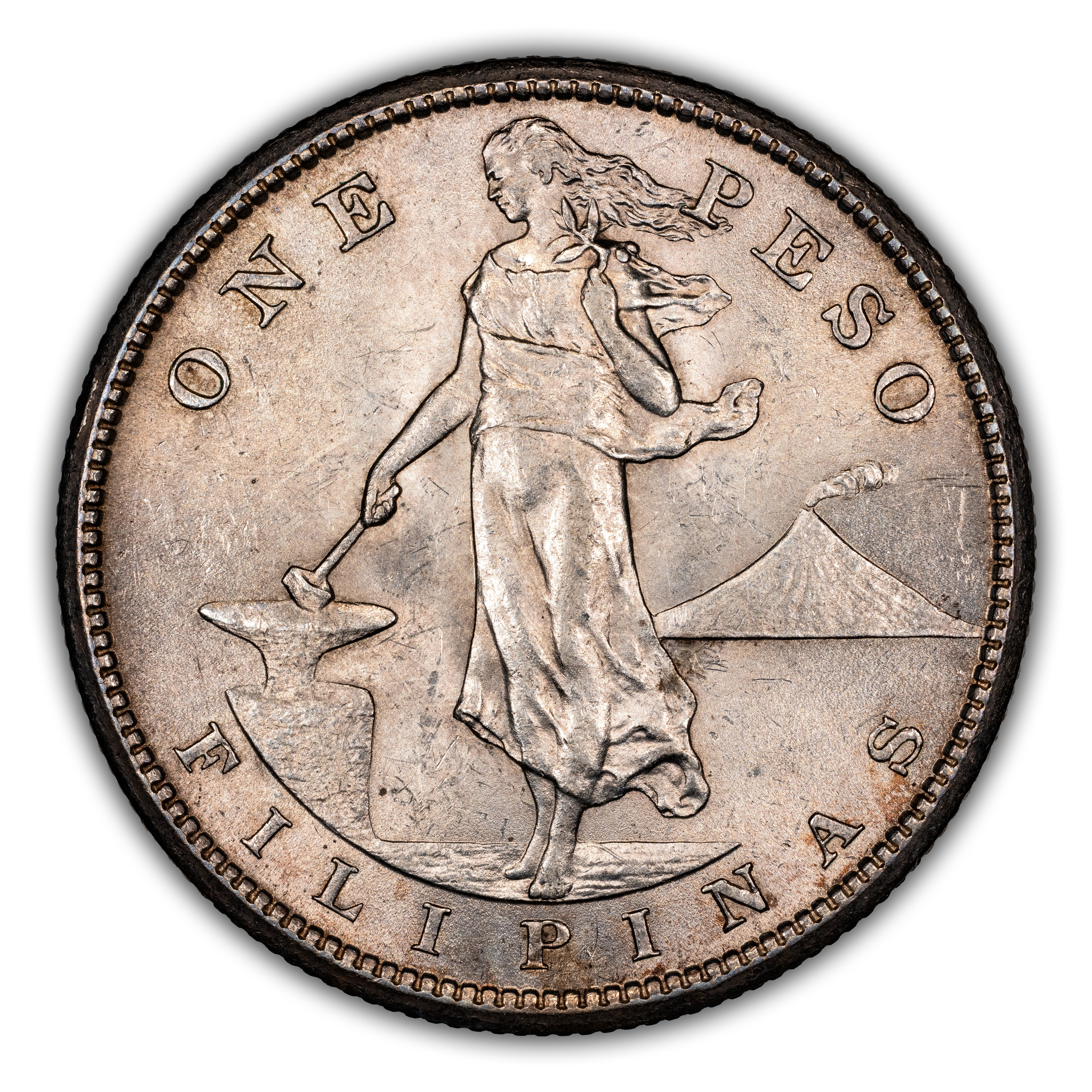 1910-S Peso U.S. Philippines MS