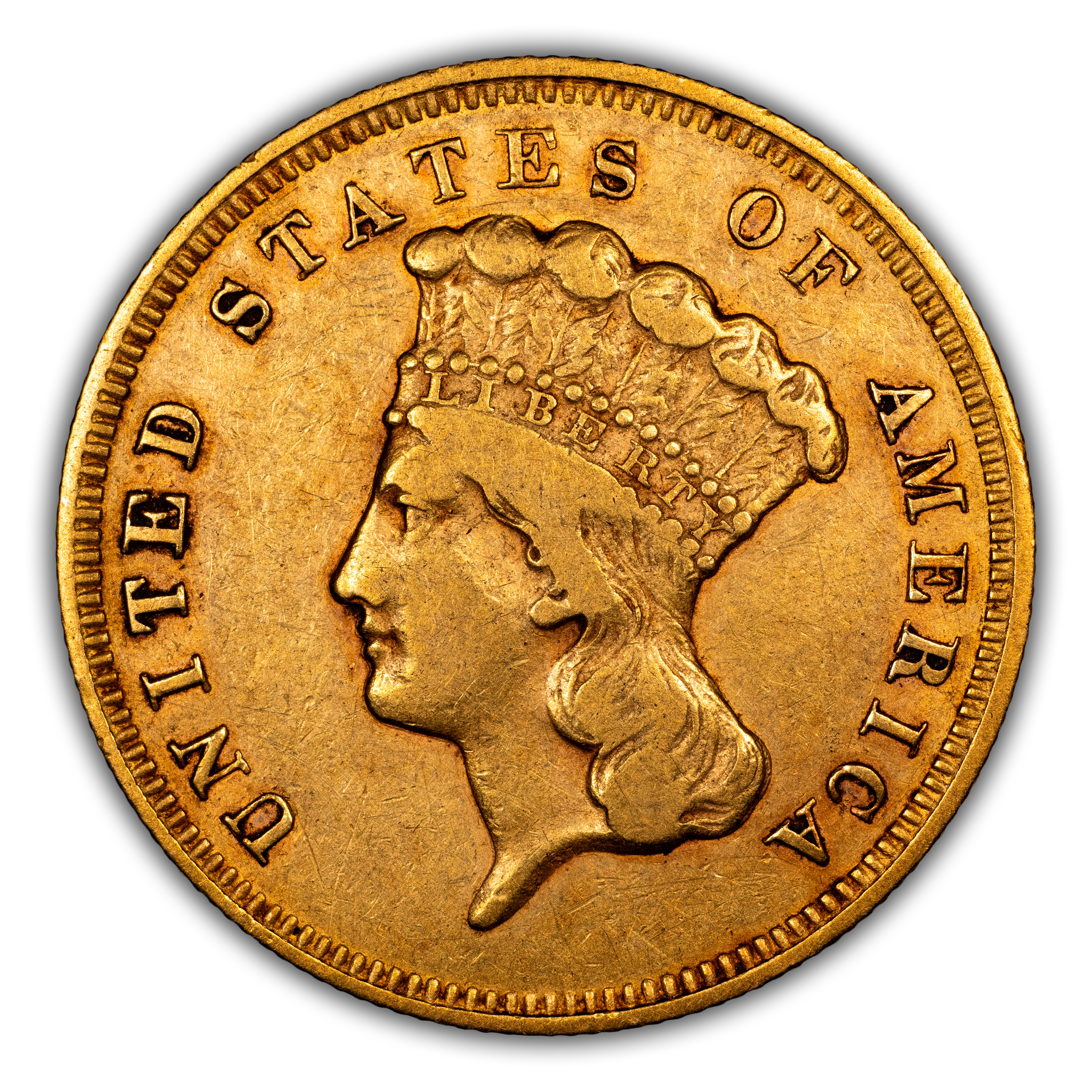 1857-S $3 MS