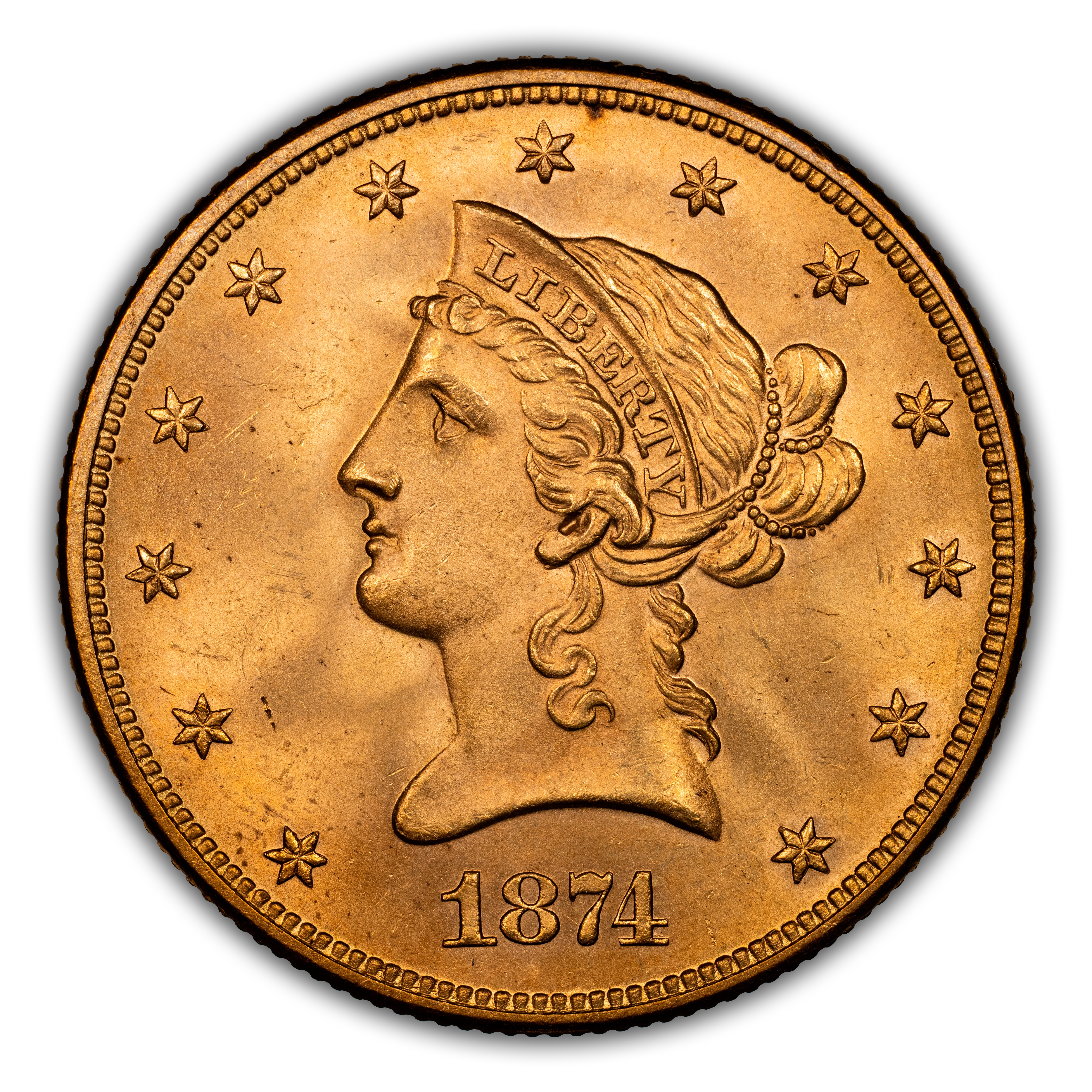 1874 $10 MS
