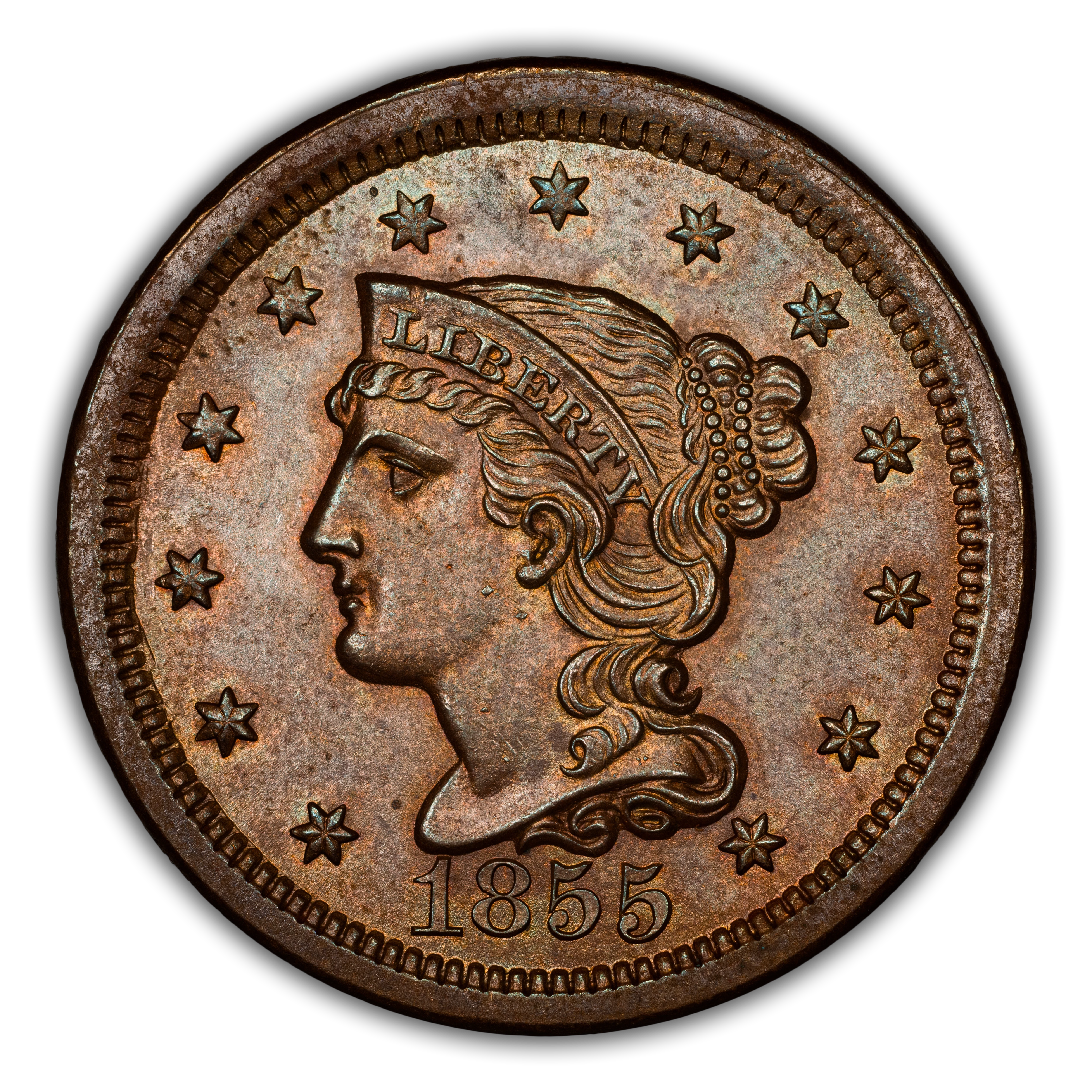 1855 Braided Hair Large Cent Values & Prices | Greysheet