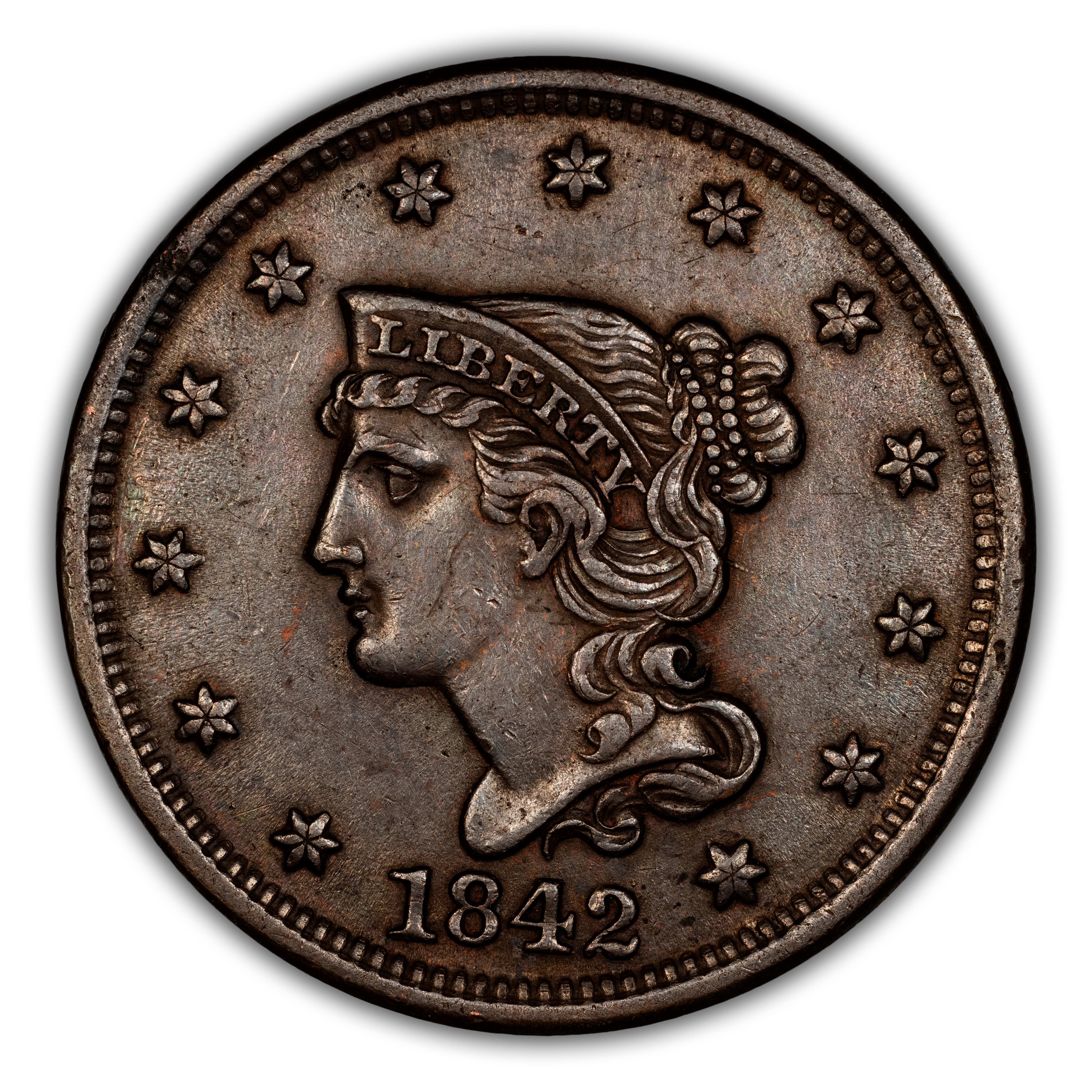 1842 1c Large Date, N-9 MS BN