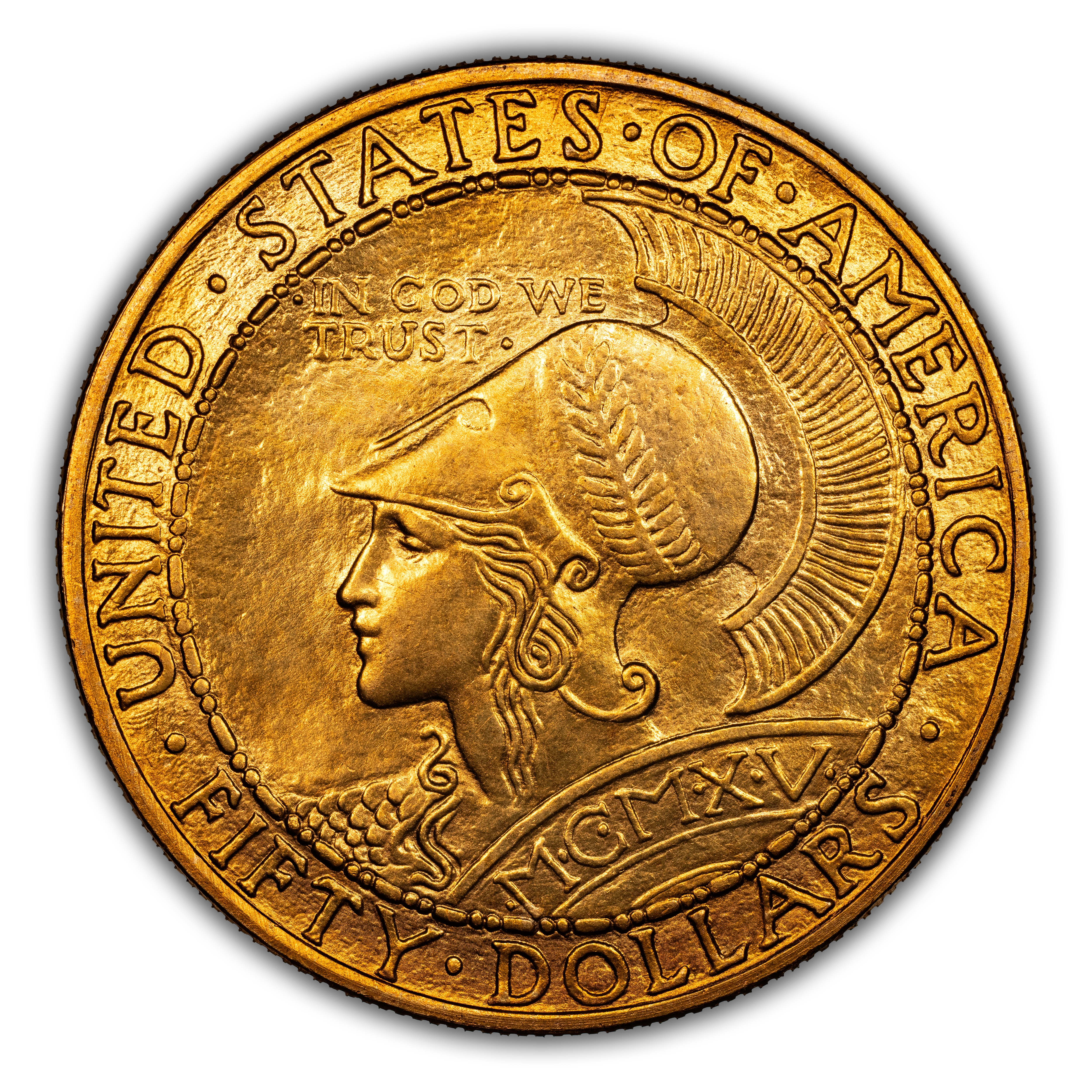 1915-S G$50 Panama-Pacific Expo, Round MS