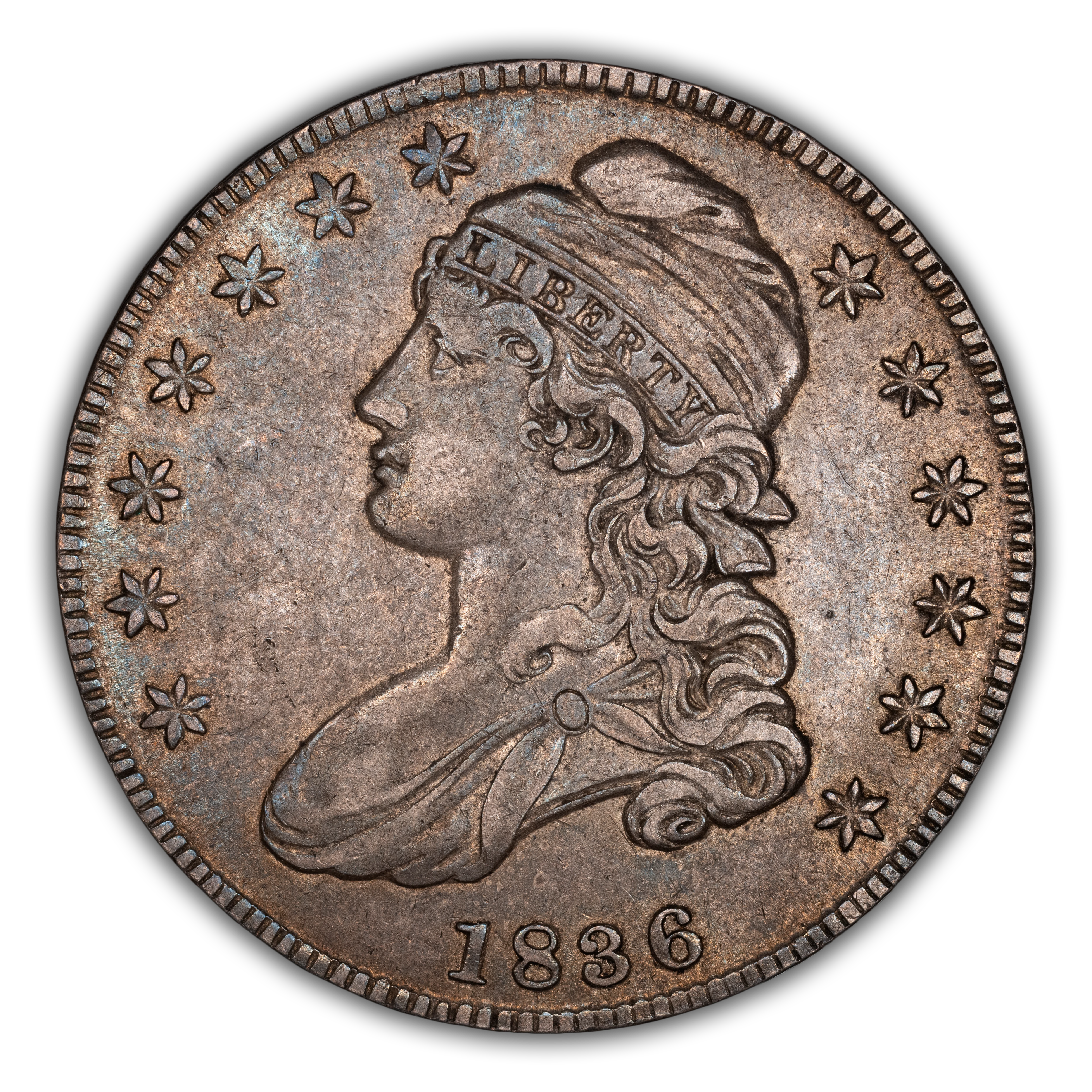 1836 50c Lettered Edge, Bar Dot, O-120 MS