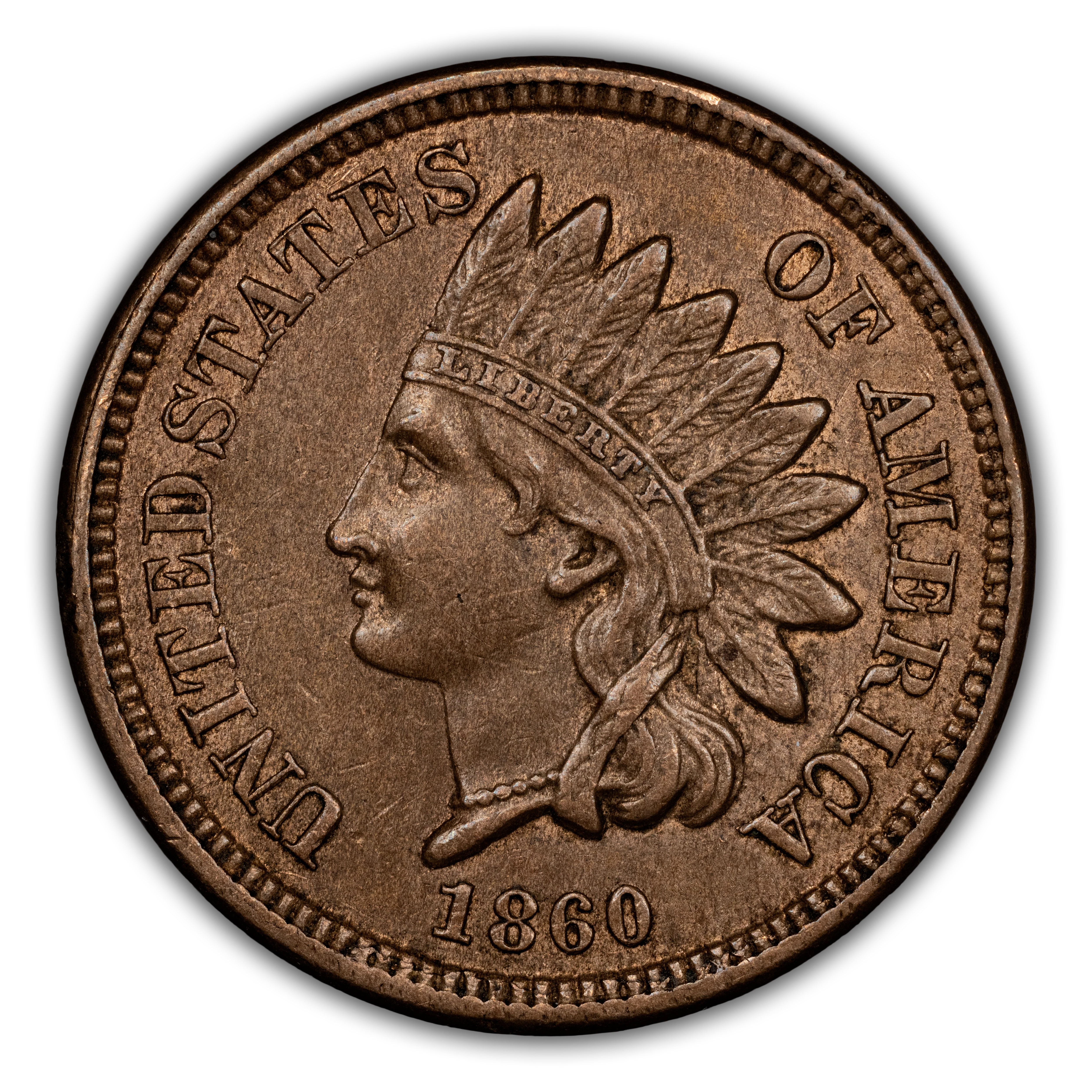 1860 1c Round Bust MS