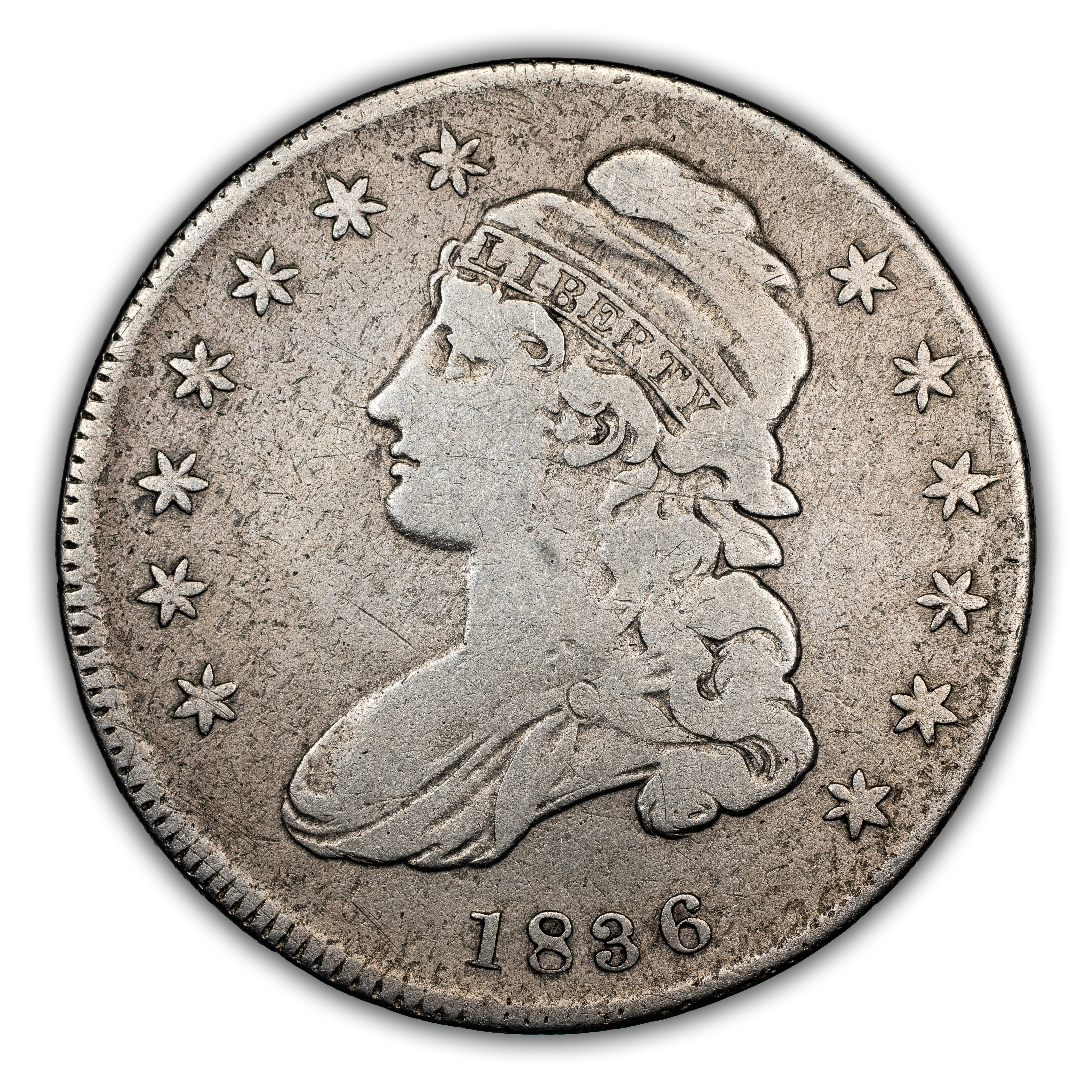 1836 50c Lettered Edge, O-101a MS