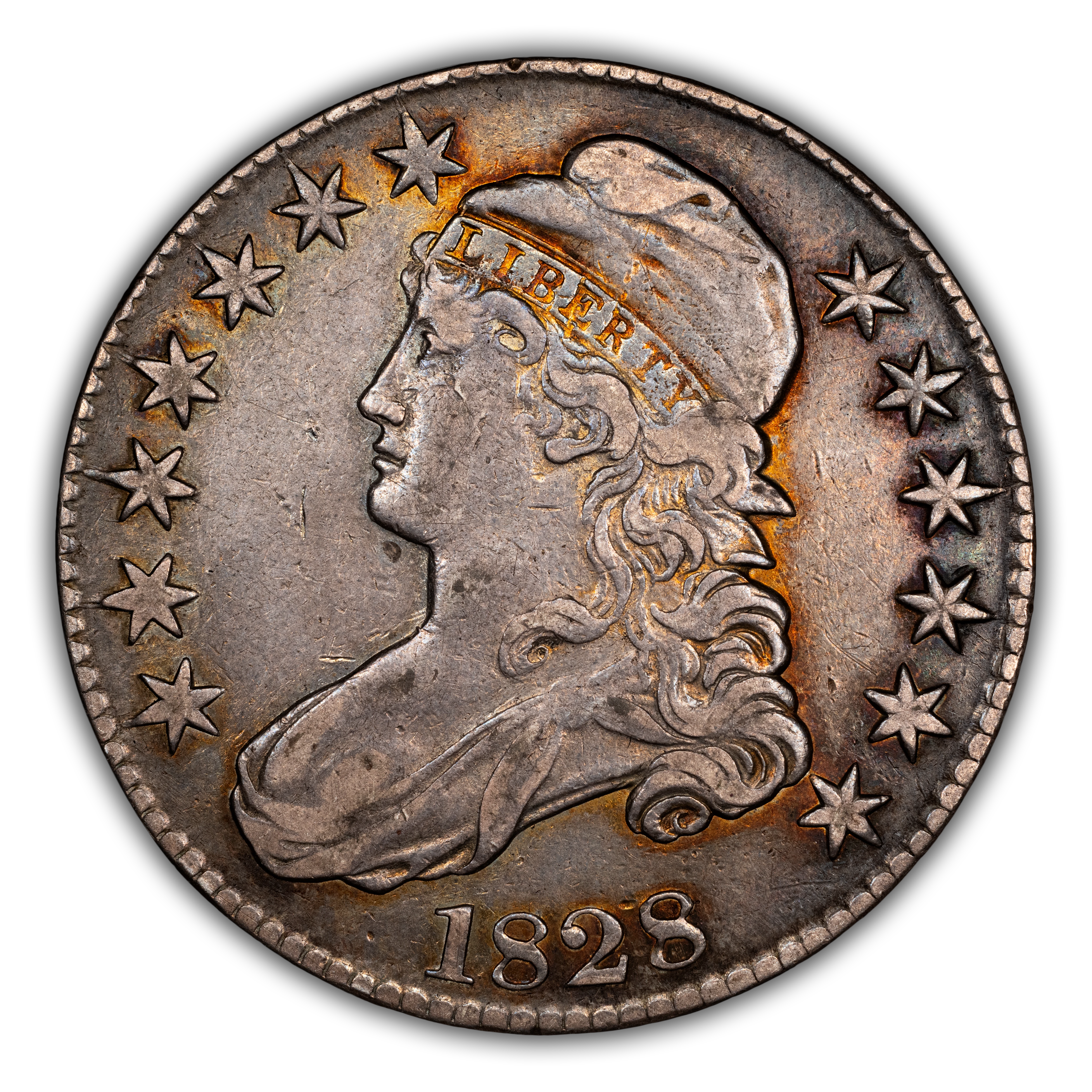 1828 50c Square Base 2, Small 8s, Large Letters, O-111 MS