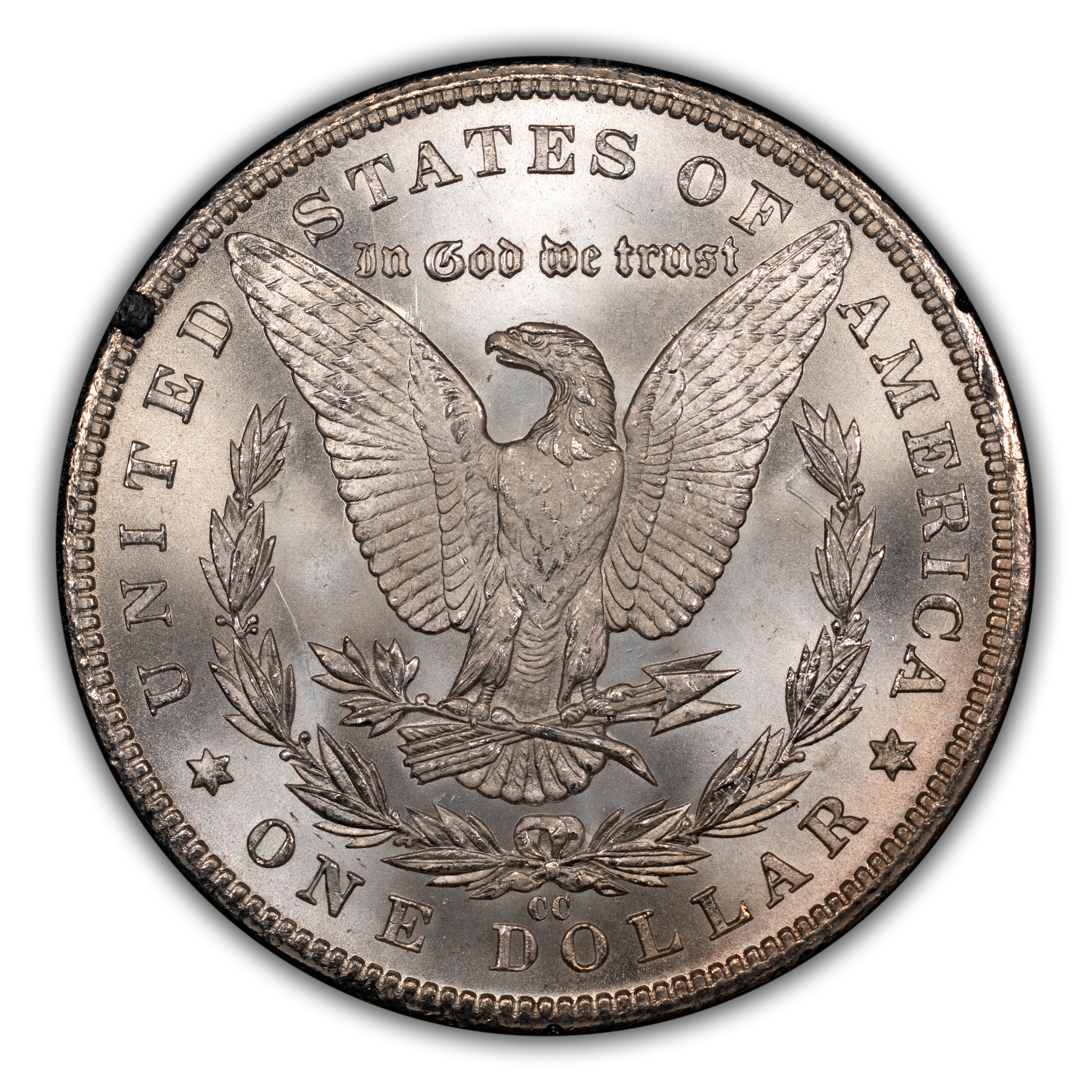1884-CC $1  GSA Hoard, Die Break Left Wreath Top, VAM-3A MS thumbnail 6