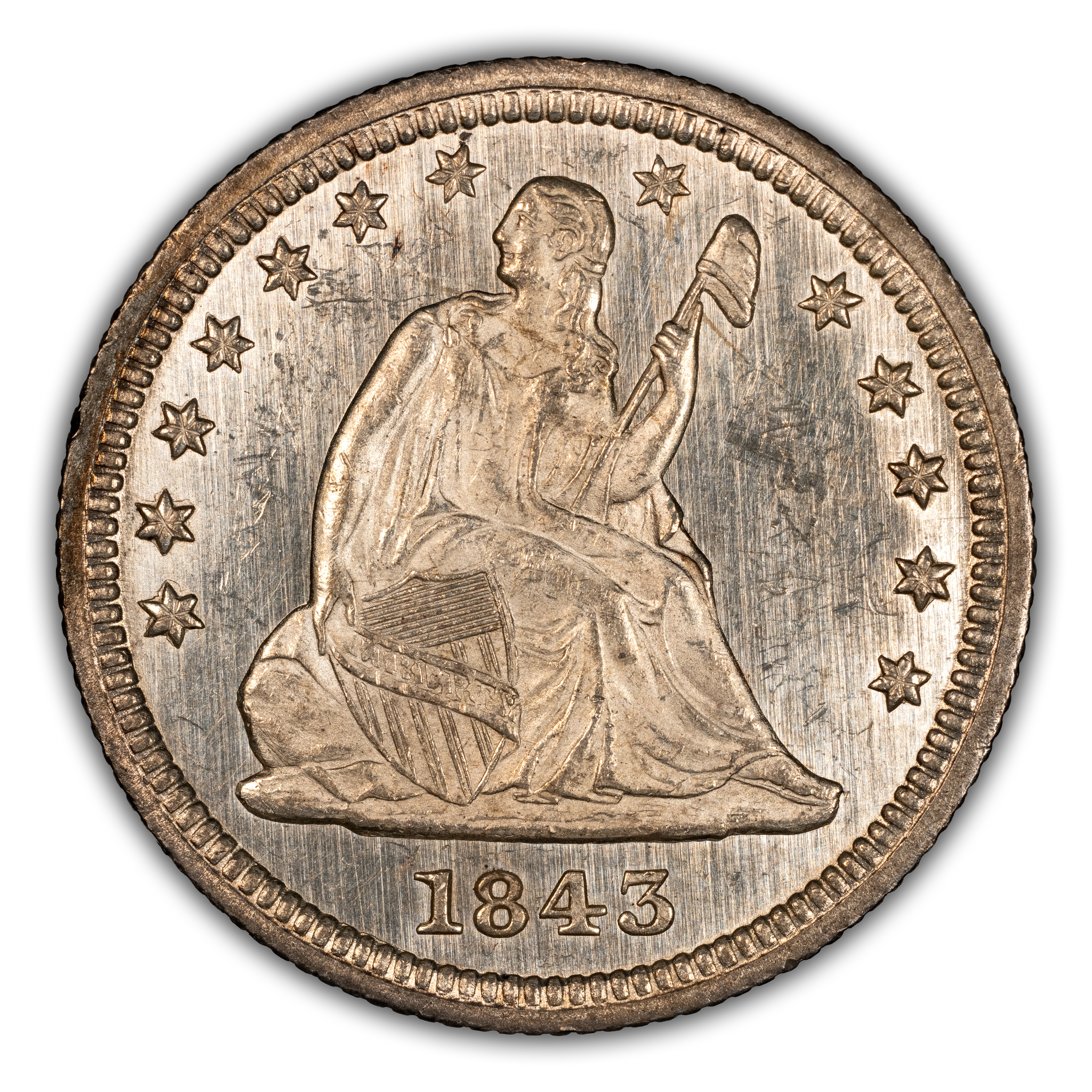 1843 25c MS