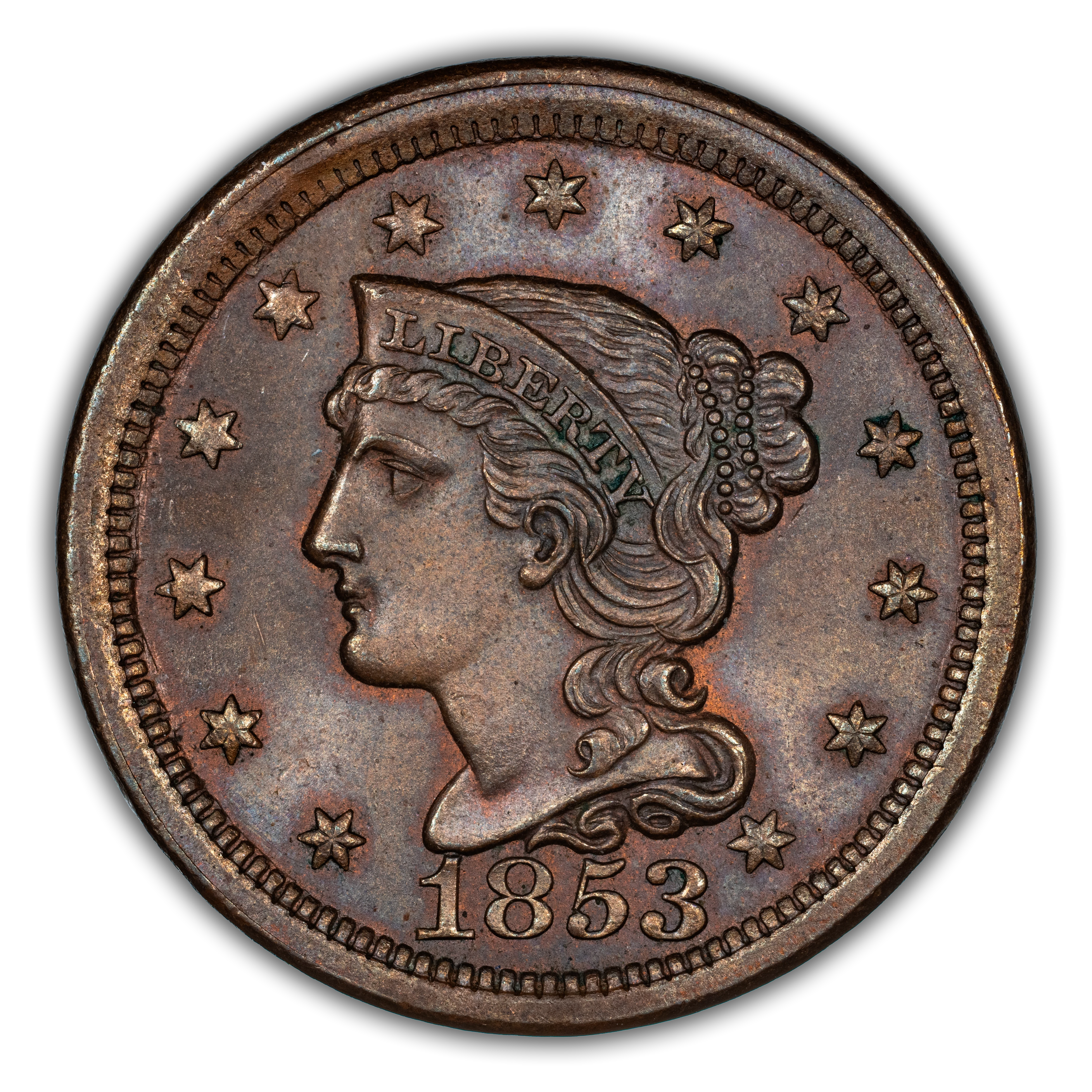 1853 Braided Hair Large Cent Values & Prices | Greysheet